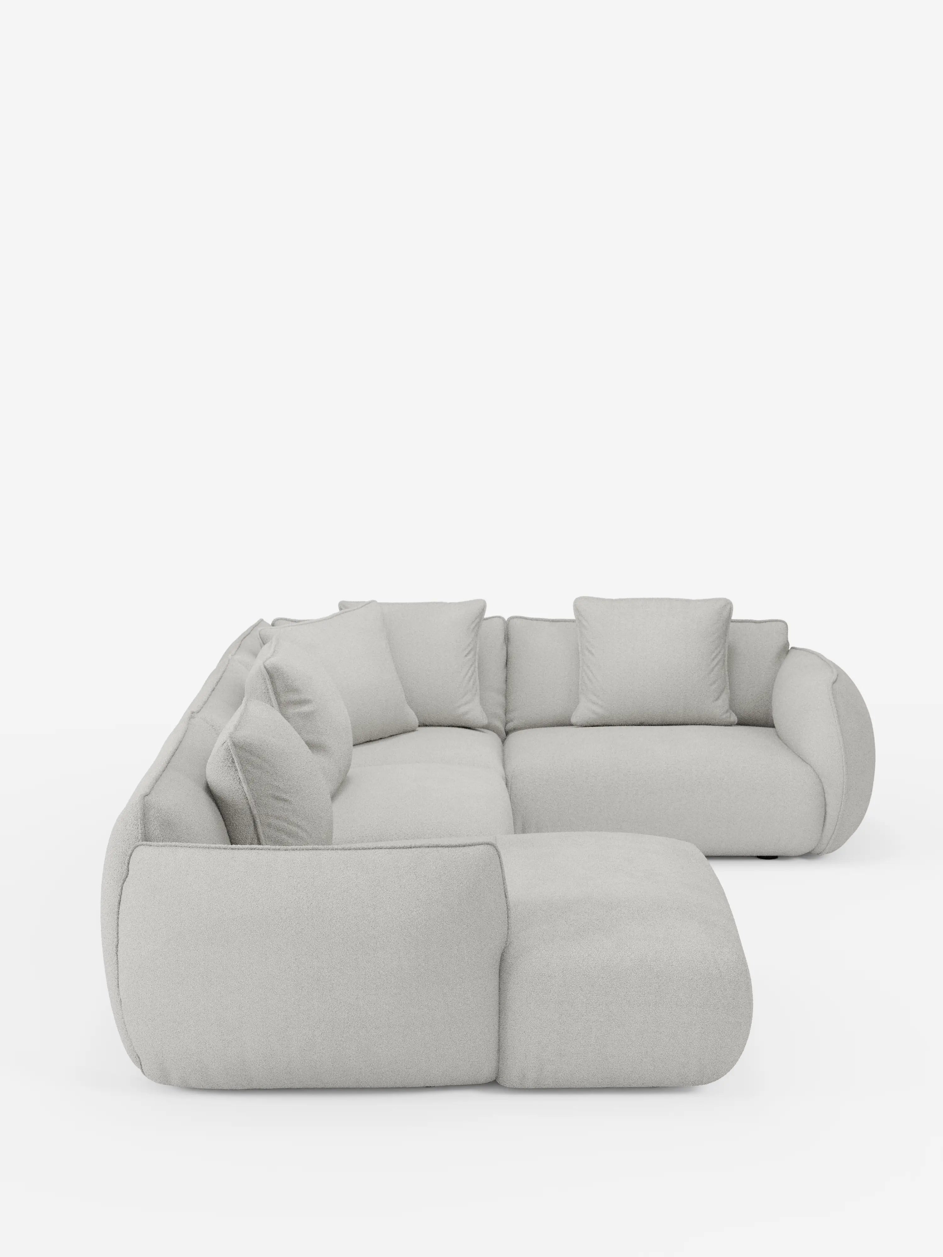 Nimbus canapé d’angle panoramique modulable avec méridienne et angle en tissu détachable T33