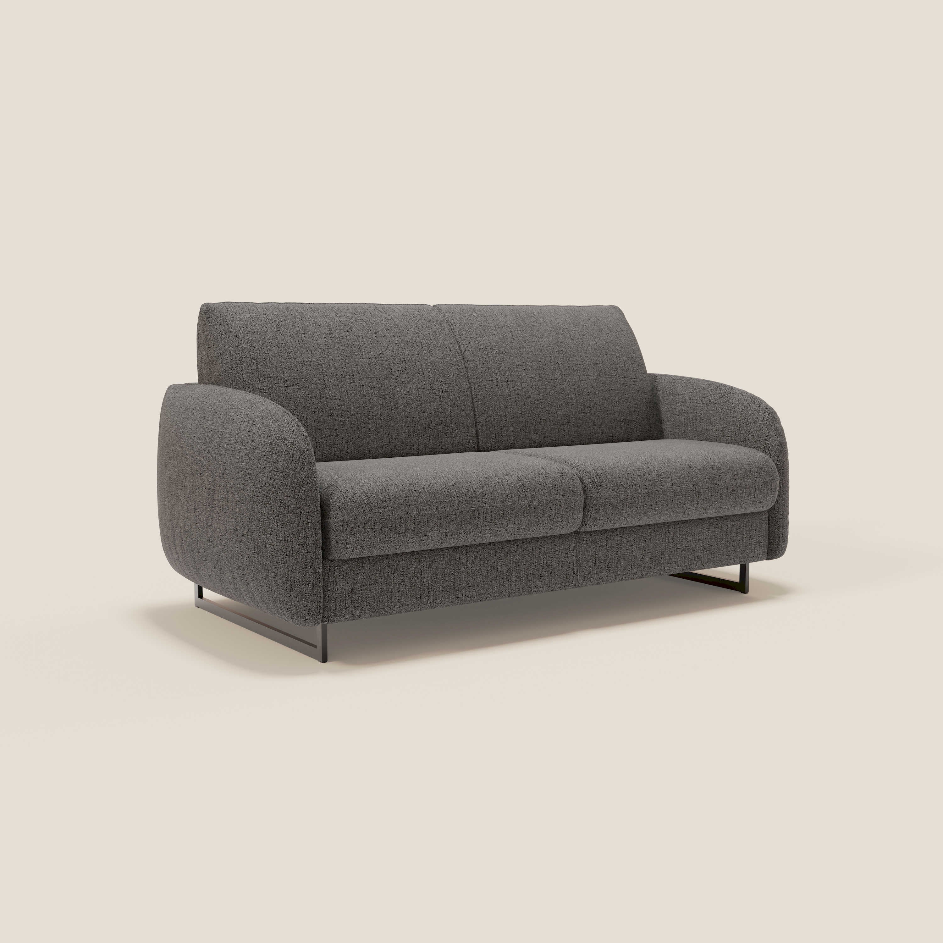 Ninfea divano letto Design Morbido con Piedini alti in Metallo e Materasso H18 cm in tessuto impermeabile T03 - divani.store