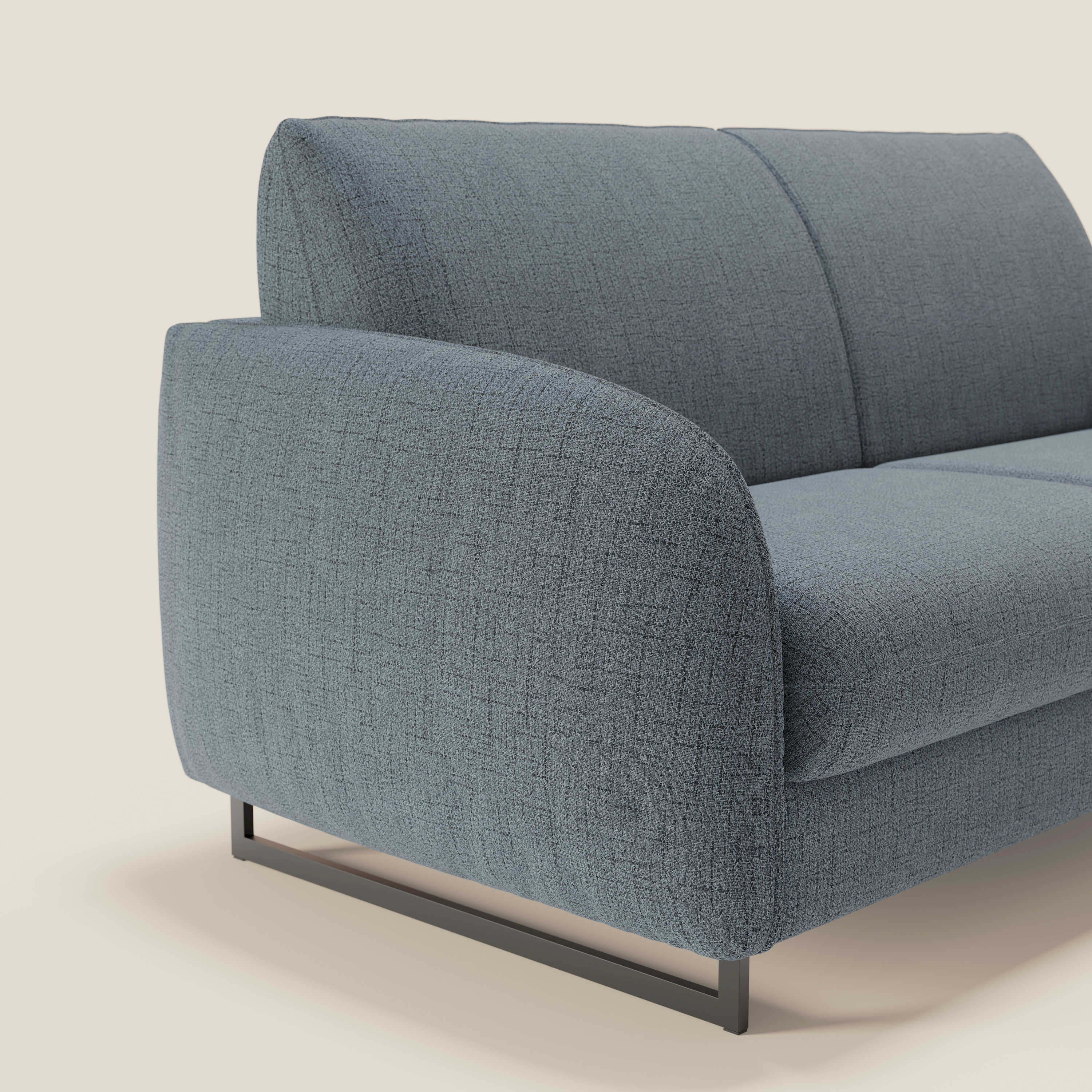 Ninfea divano letto Design Morbido con Piedini alti in Metallo e Materasso H18 cm in tessuto impermeabile T03 - divani.store