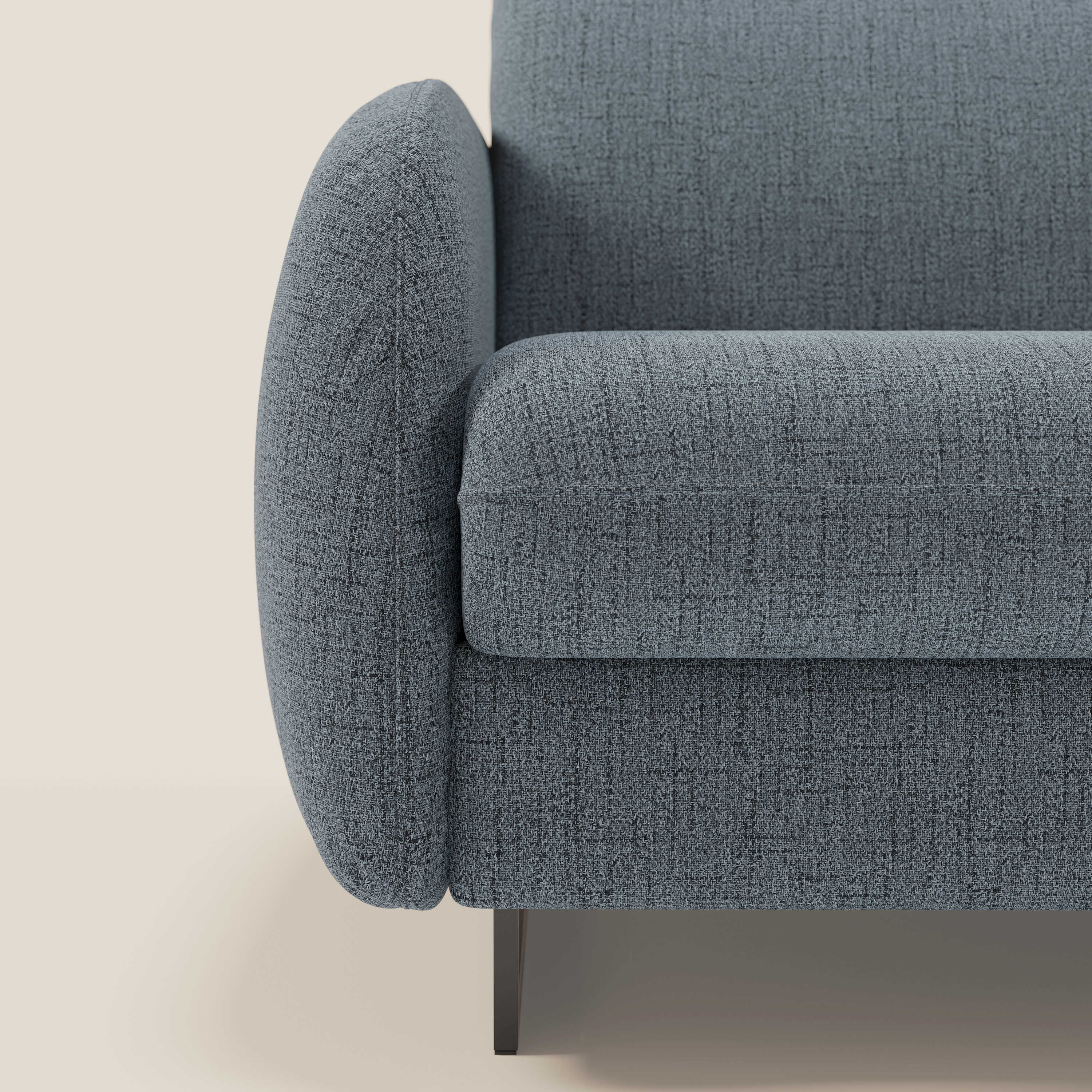 Ninfea divano letto Design Morbido con Piedini alti in Metallo e Materasso H18 cm in tessuto impermeabile T03 - divani.store