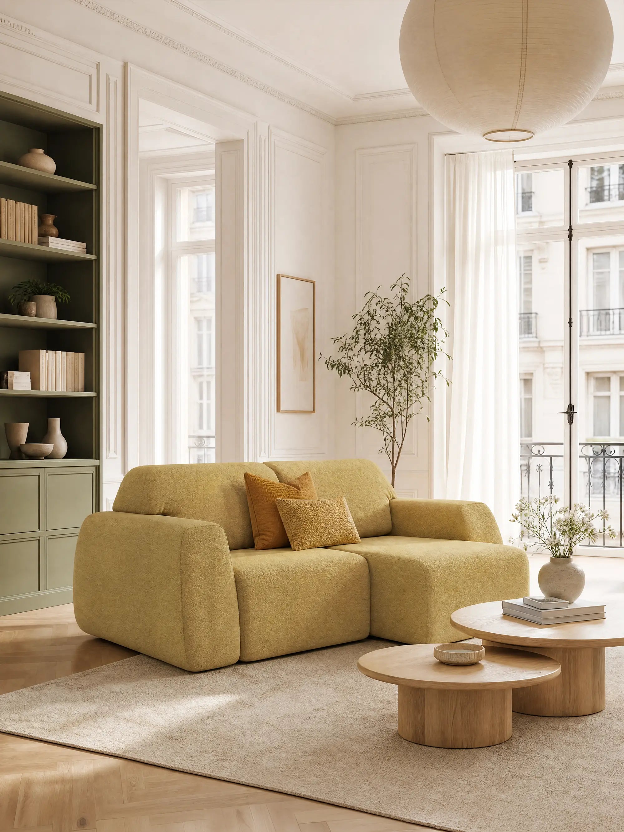 Orbit canapé 2 et 3 places avec assises coulissantes - entièrement déhoussable en tissu anti-taches effet coton T33