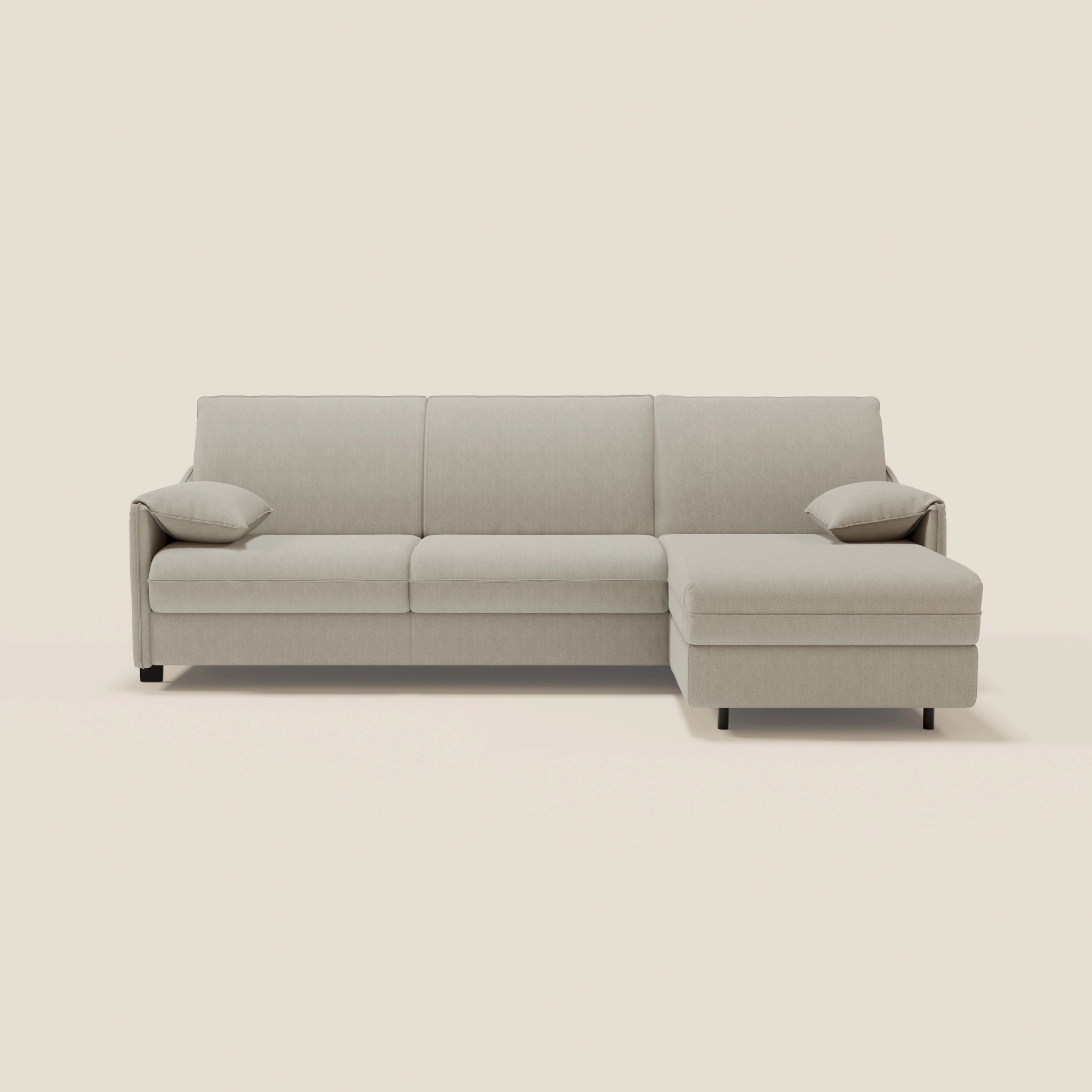 Canapé d'angle convertible TALIO en tissu bouclette - 245 cm Couleur Blanc cassé Canapé d'angle convertible TALIO en tissu bouclette - 245 cm Couleur Blanc cassé