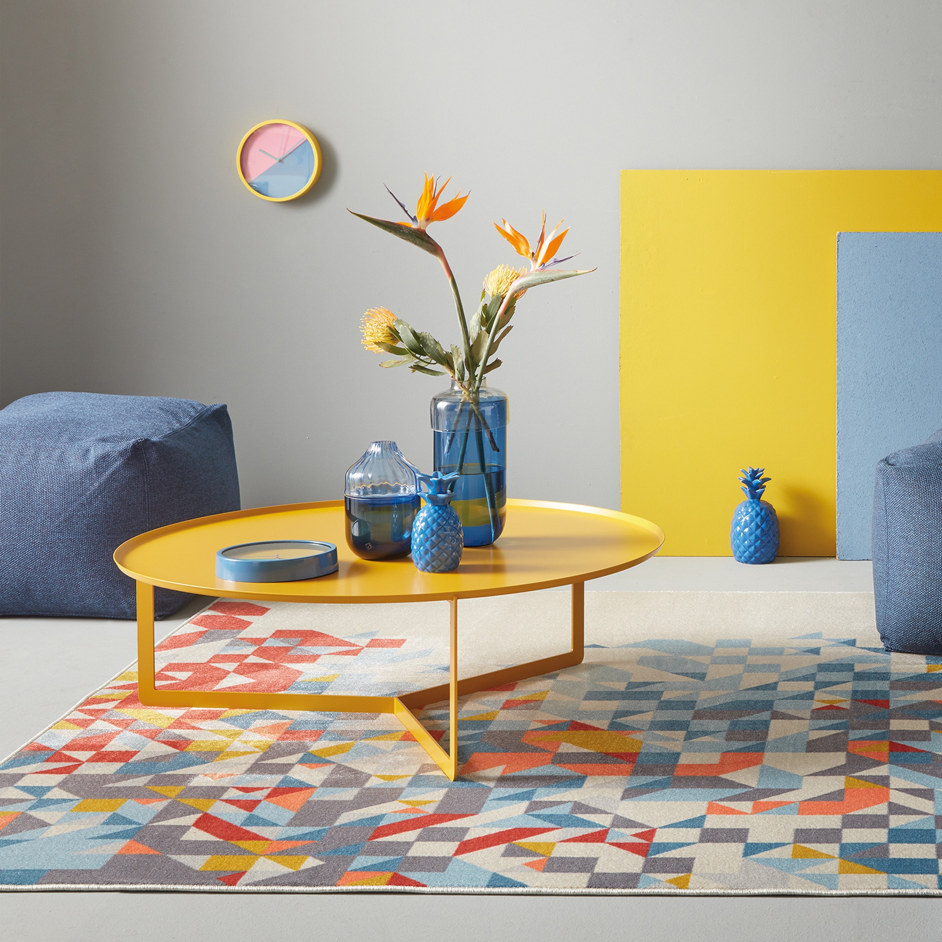 Round tavolino rotondo da salotto in metallo h36 cm canapa - divani.store