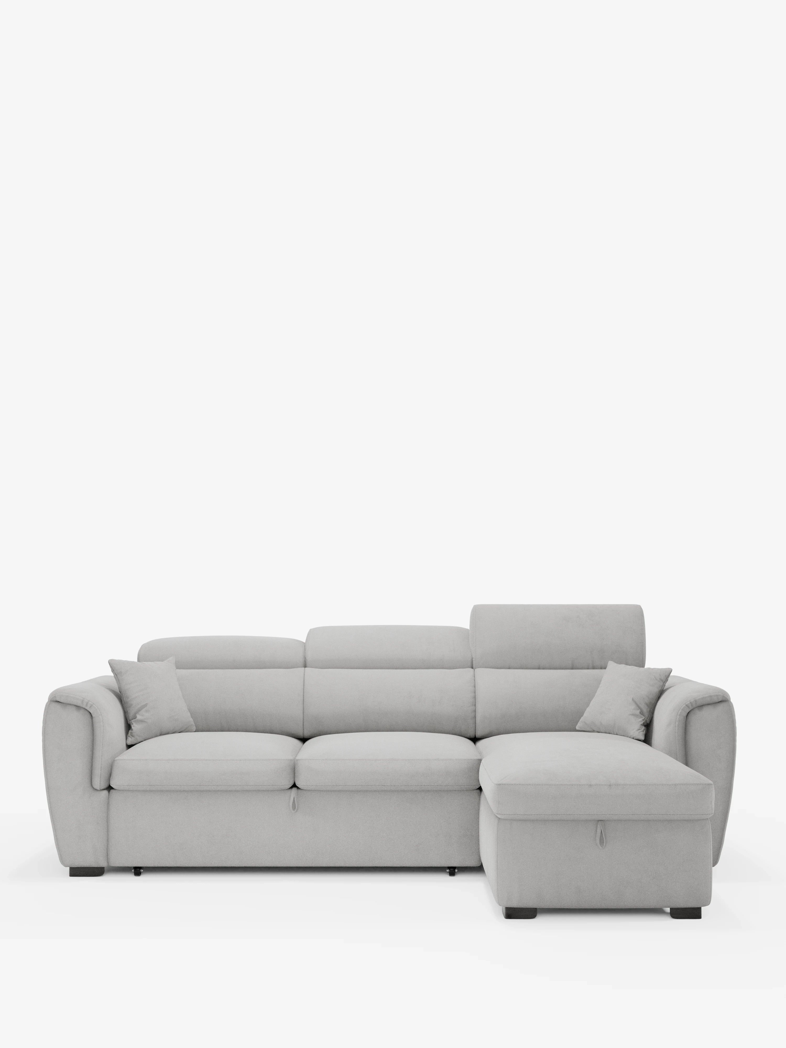 Titano canapé-lit avec méridienne réversible avec coffre de rangement, appuie-têtes inclinables et élément coulissant en tissu anti-taches