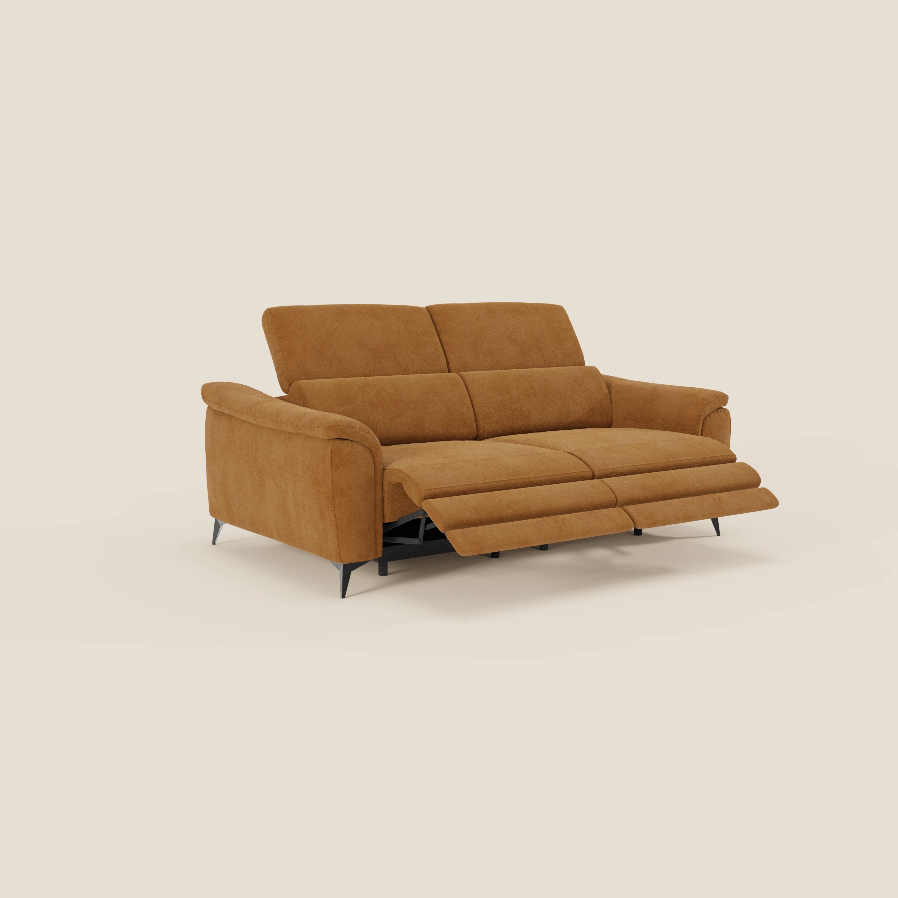 Arcos Canapé 3 places - pieds hauts et têtières inclinables en microfibre imperméable T11 cuir