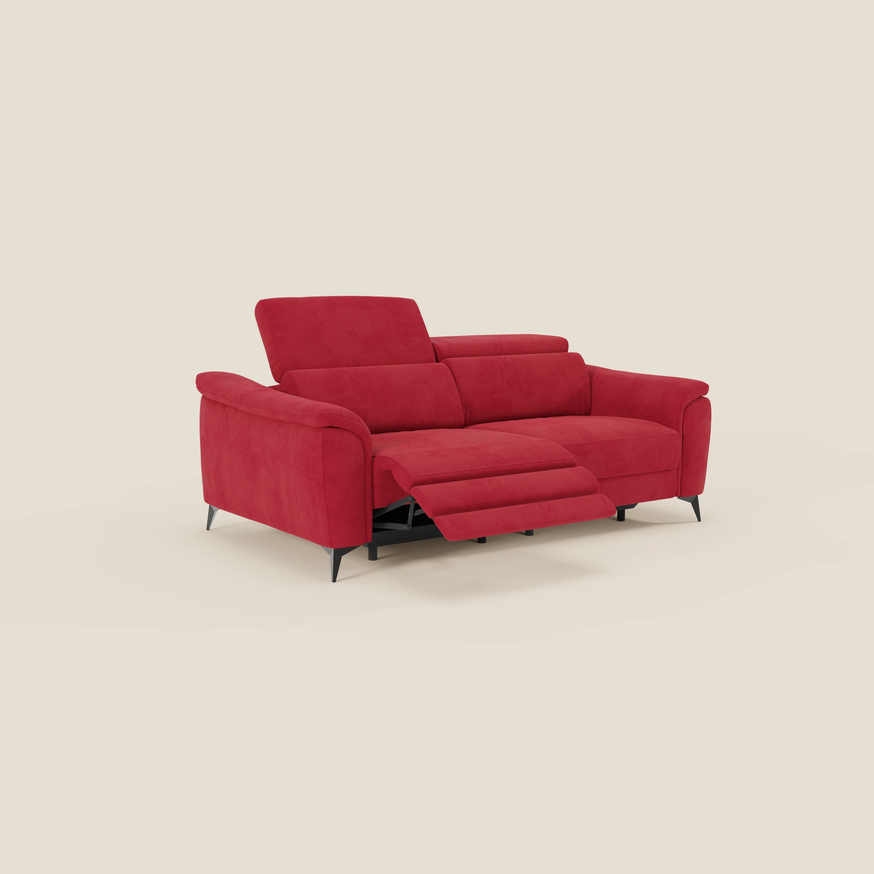 Arcos Canapé 3 places - pieds hauts et têtières inclinables en microfibre imperméable T11 rouge