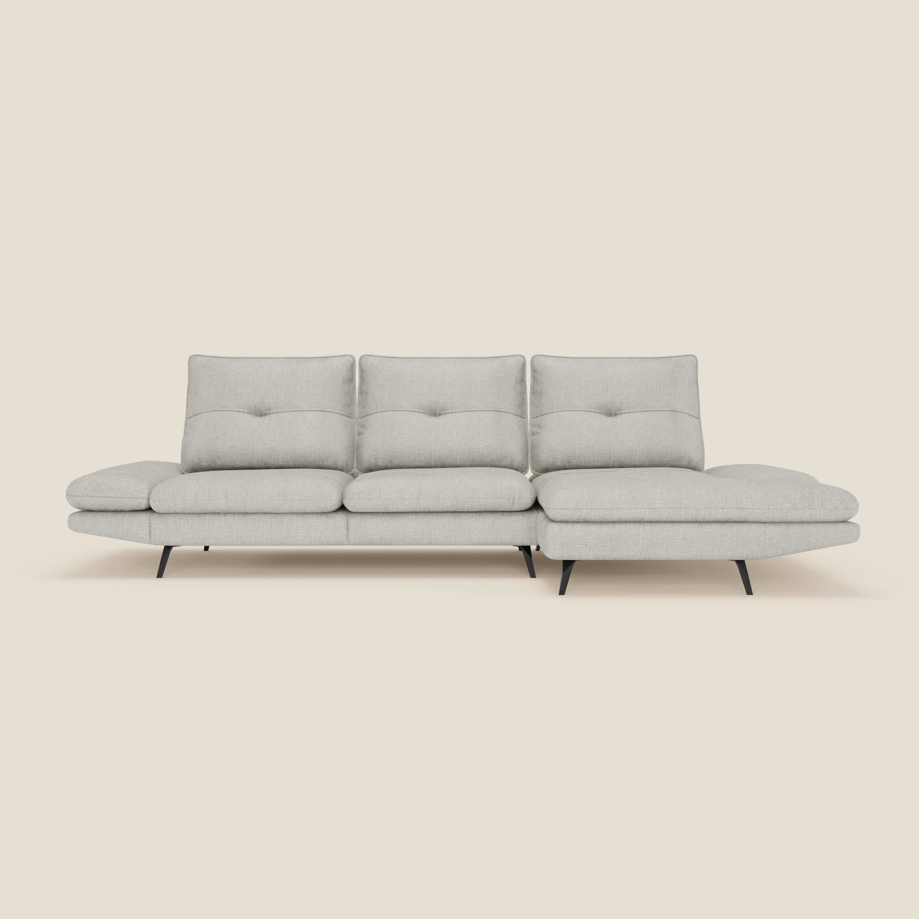 Ardex Canapé avec méridienne - dossiers coulissants et accoudoirs réglables en élégant tissu imperméable T06