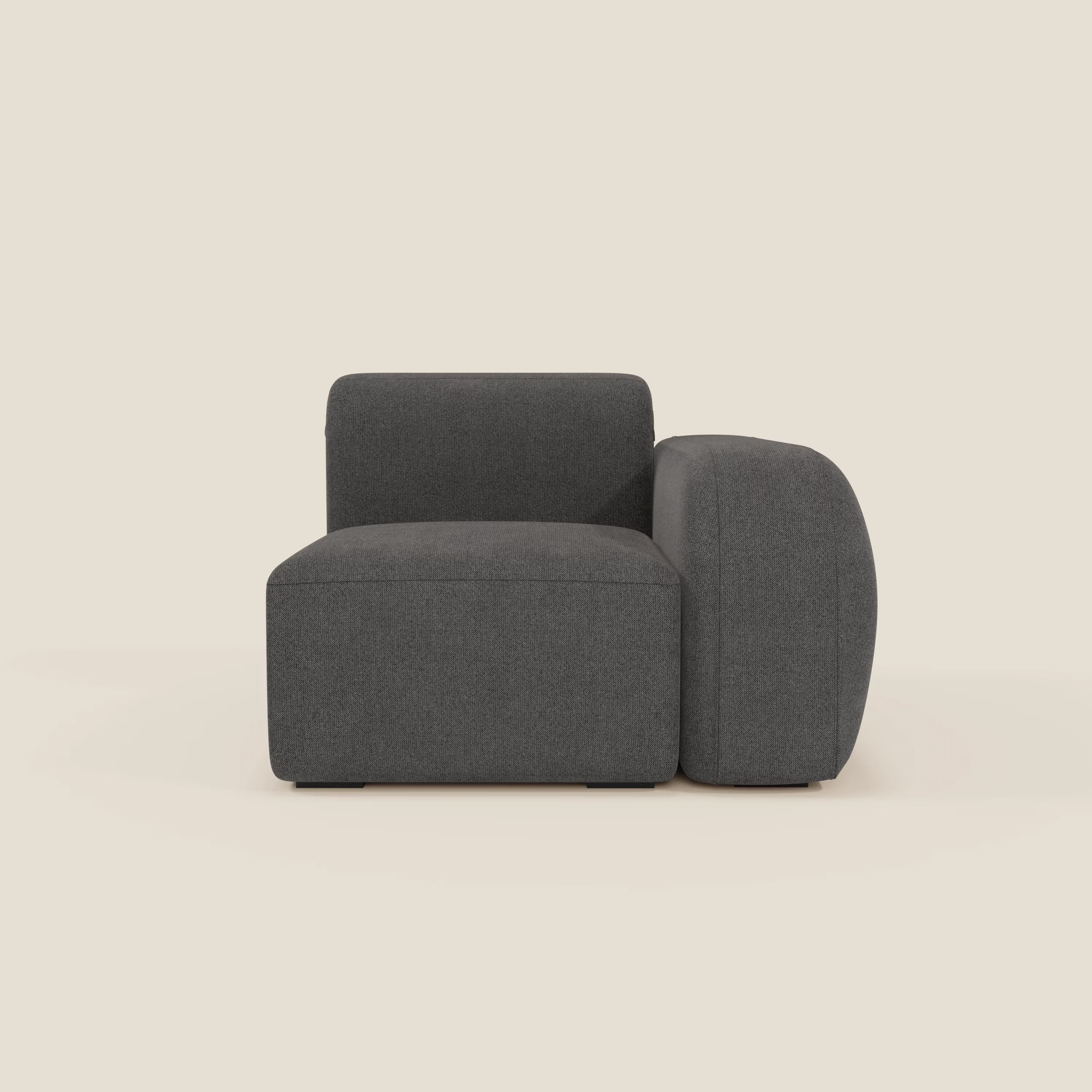 BonBon module terminal 105 cm droit ou gauche - tissu détachable T23 anthracite