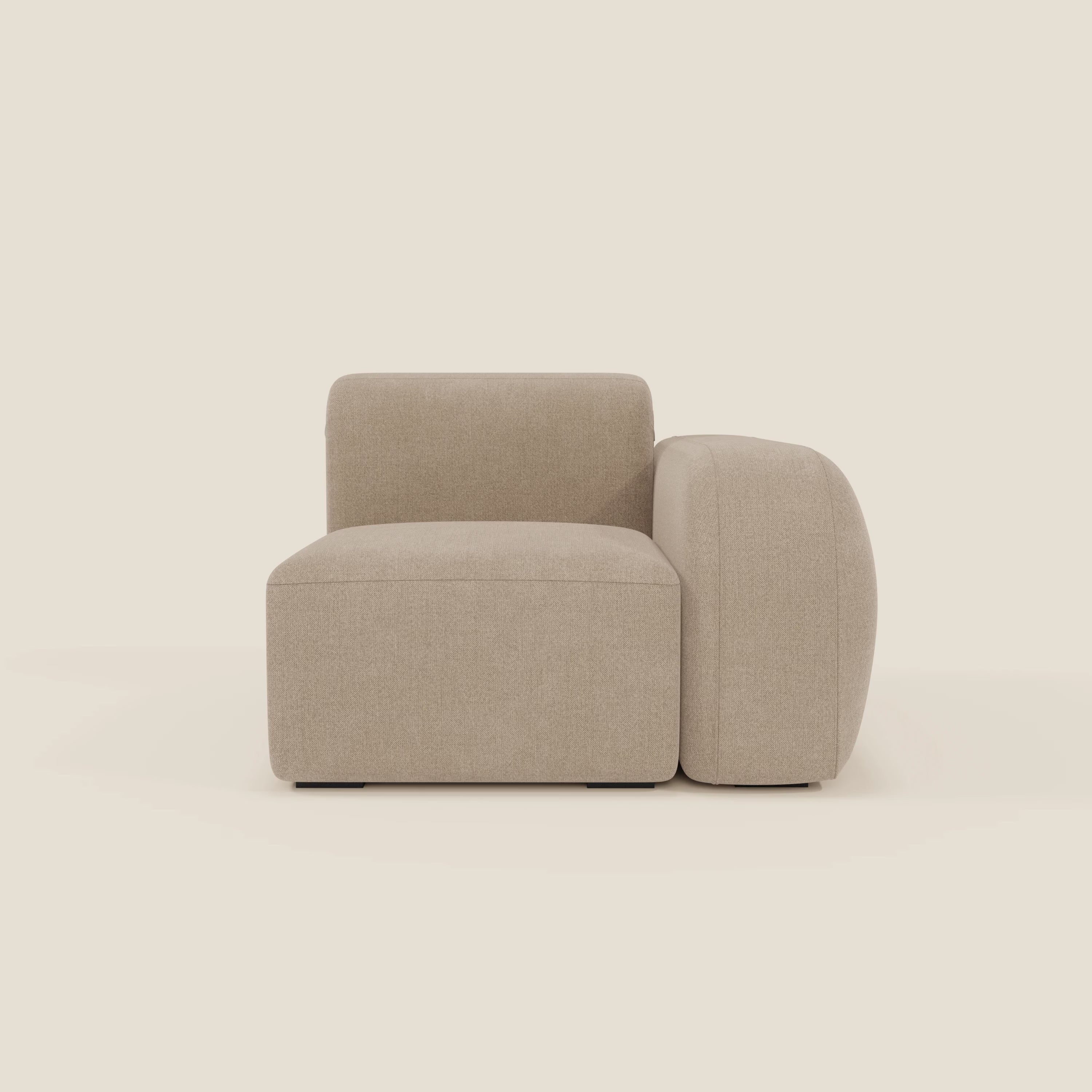 BonBon module terminal 105 cm droit ou gauche - tissu détachable T23 beige