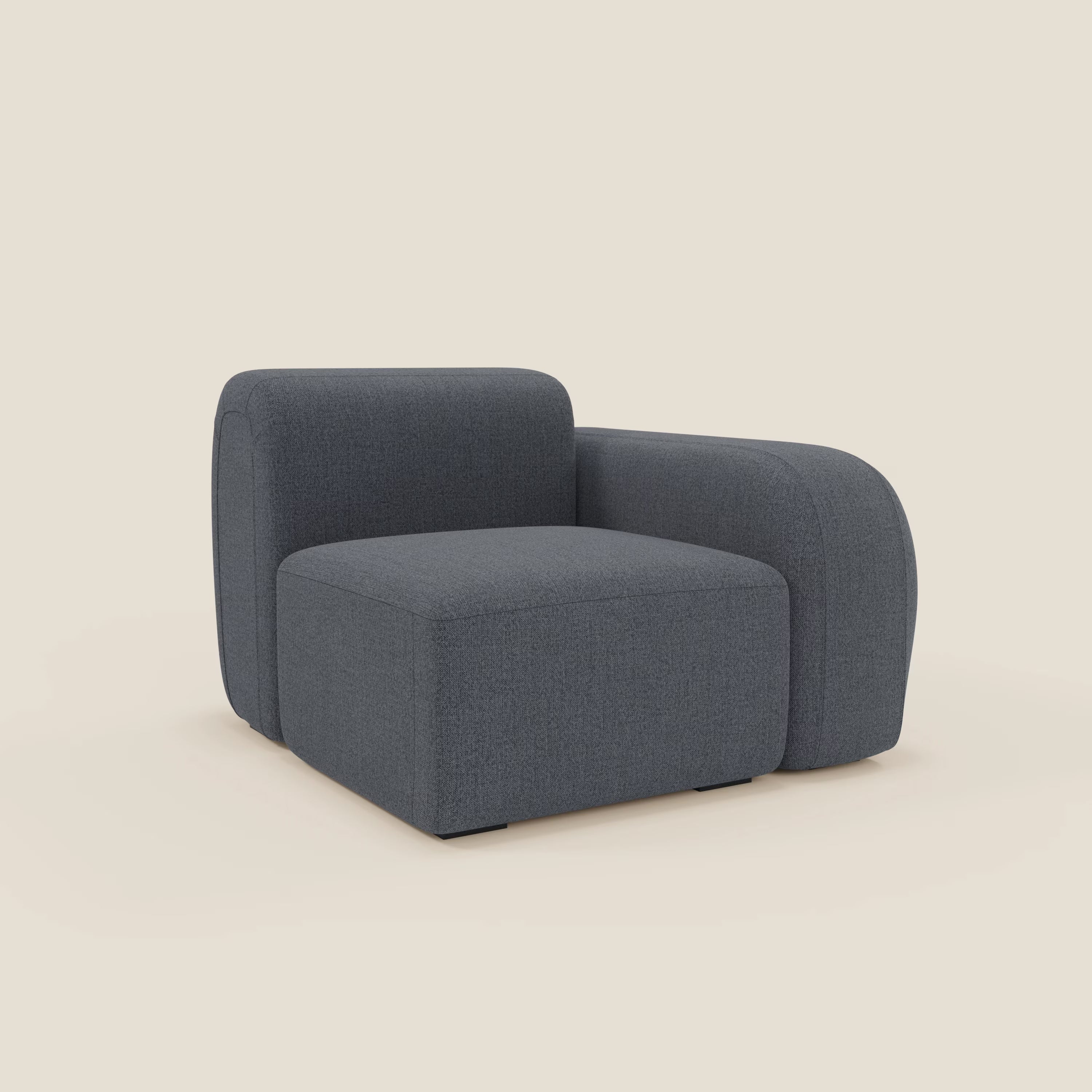 BonBon module terminal 105 cm droit ou gauche - tissu détachable T23 bleu graphite