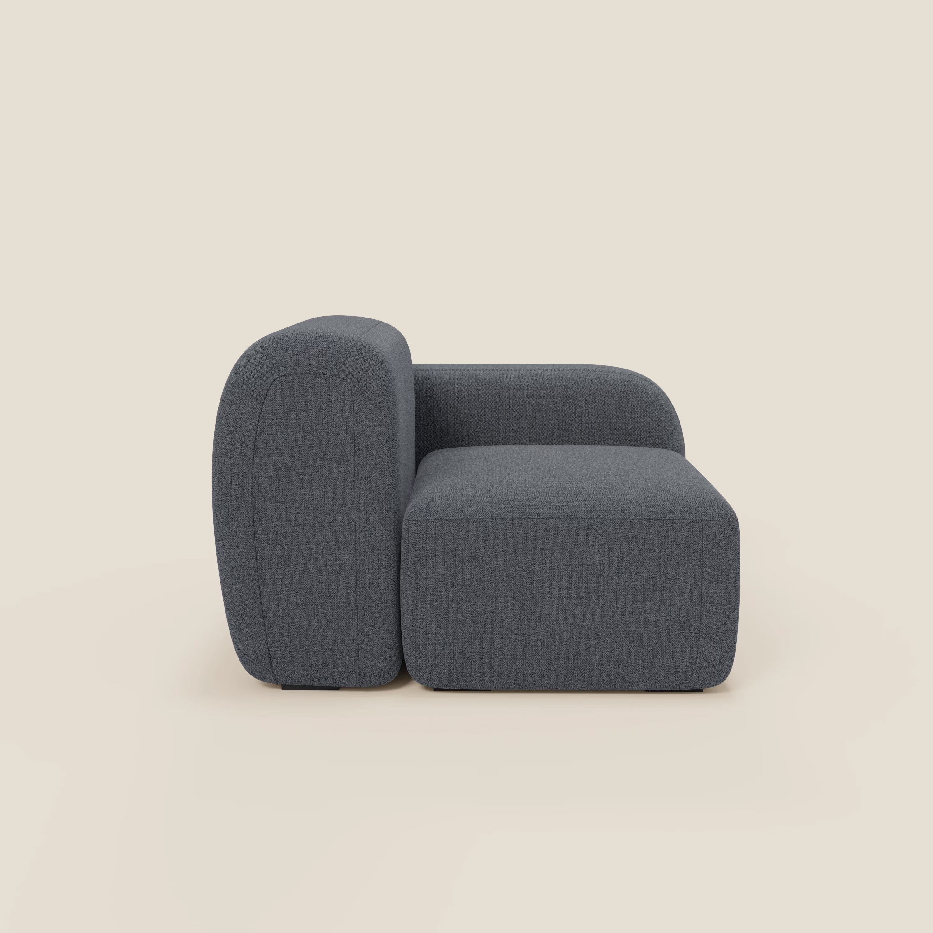 BonBon module terminal 105 cm droit ou gauche - tissu détachable T23 bleu graphite