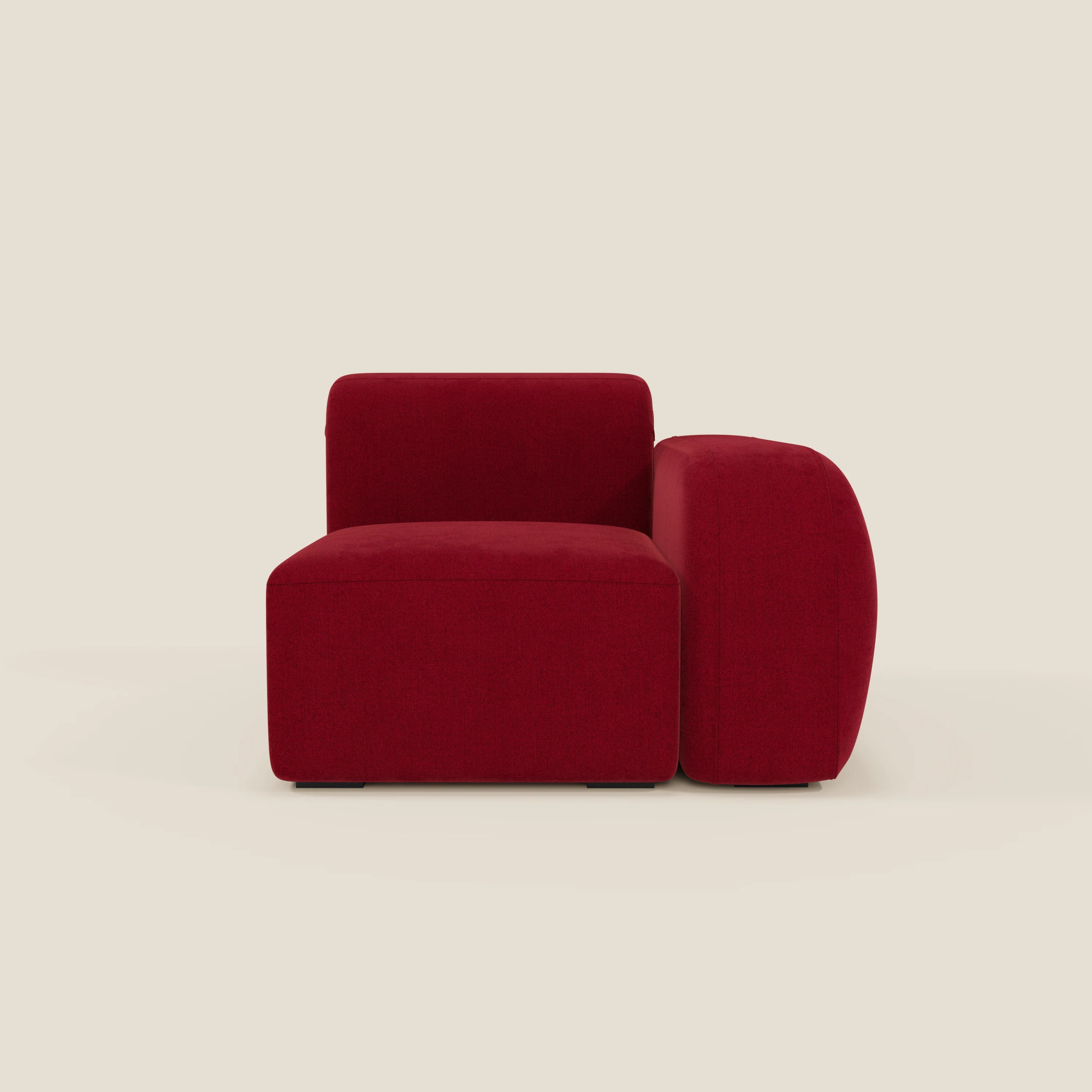 BonBon module terminal 105 cm droit ou gauche - tissu détachable T23 bordeaux