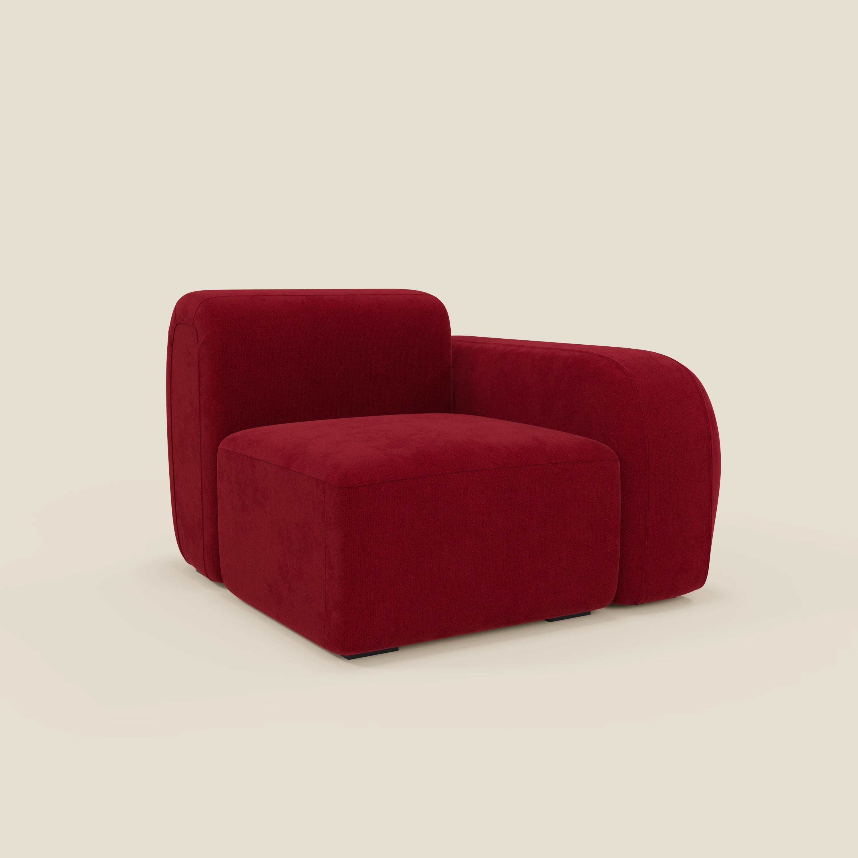 BonBon module terminal 105 cm droit ou gauche - tissu détachable T23 bordeaux