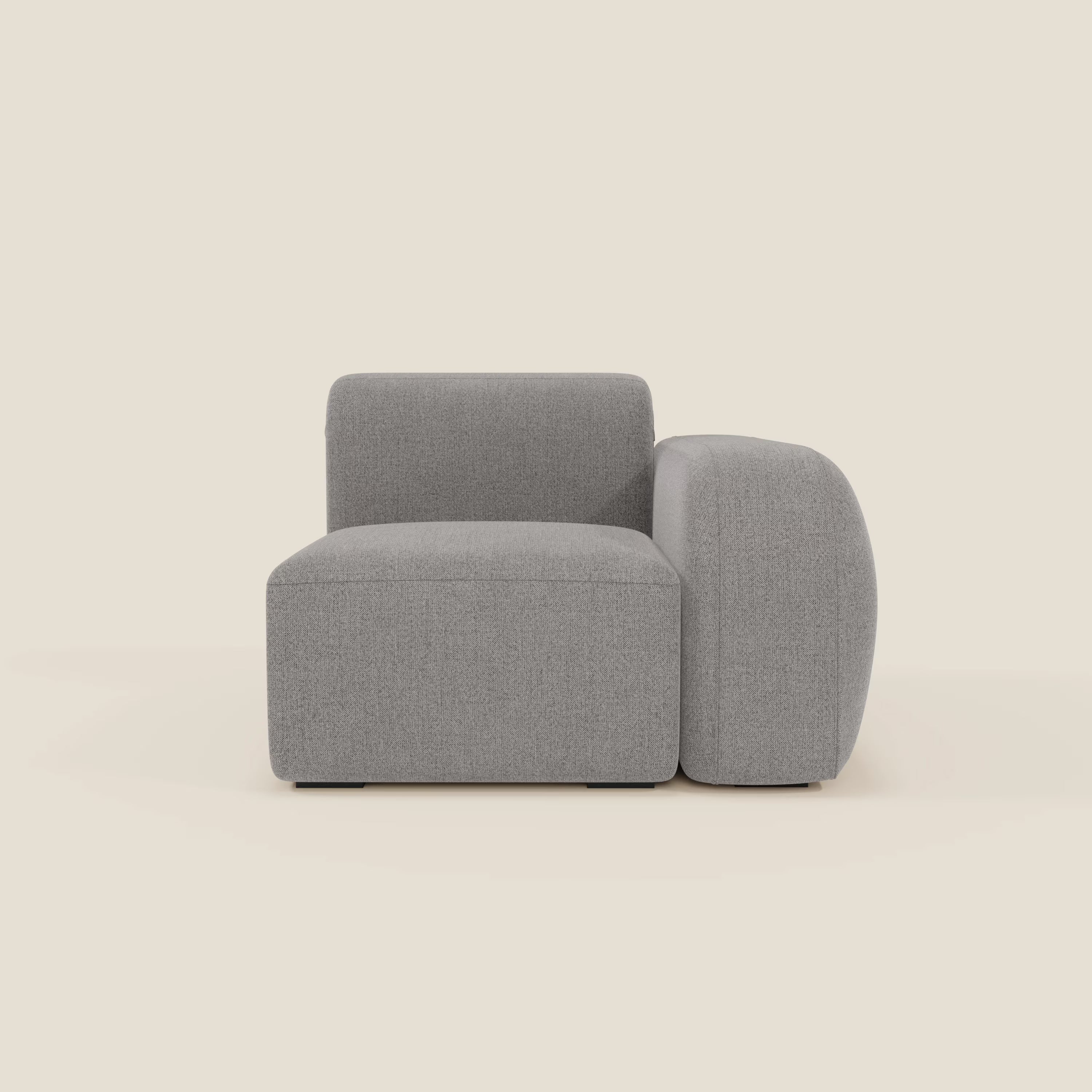 BonBon module terminal 105 cm droit ou gauche - tissu détachable T23 gris