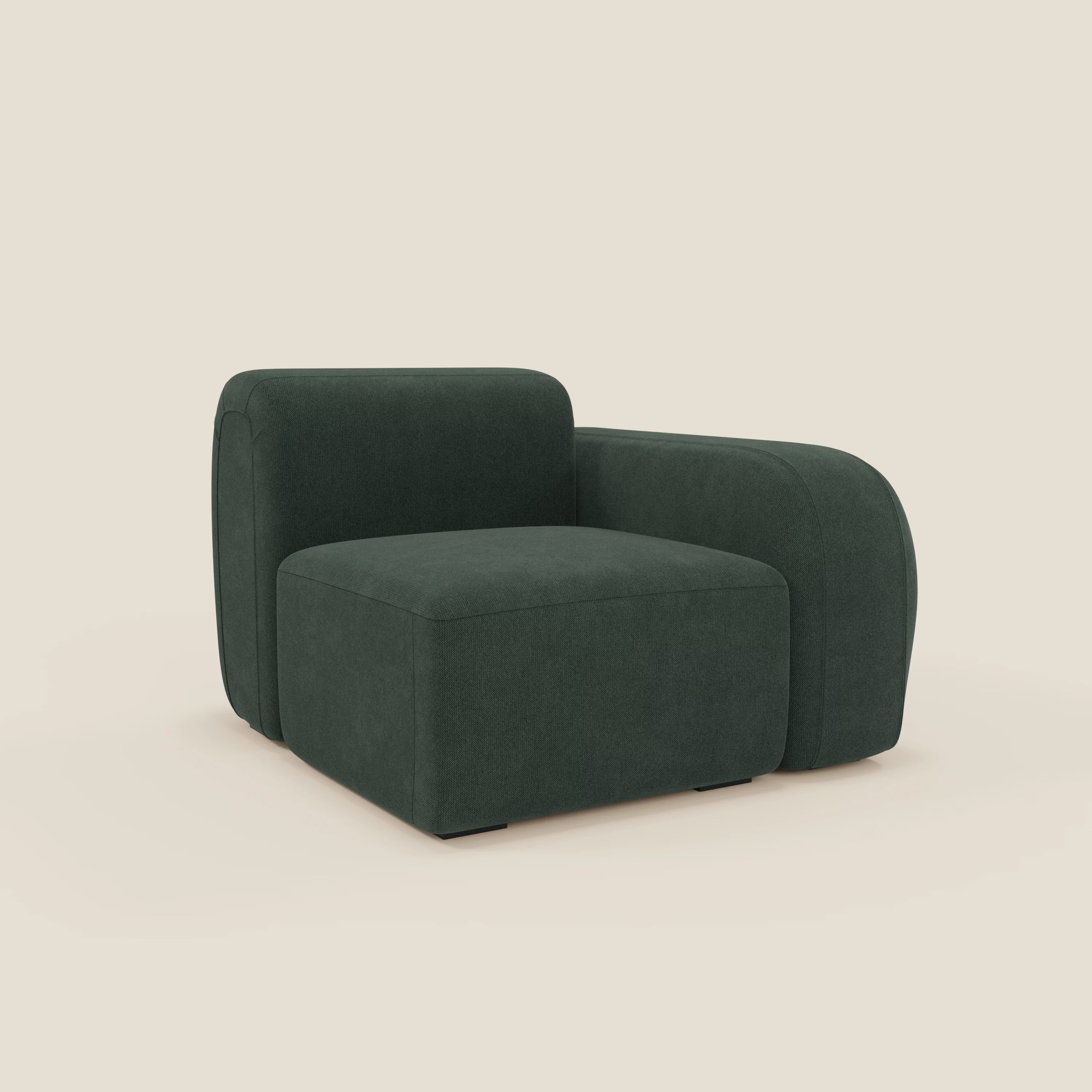 BonBon module terminal 105 cm droit ou gauche - tissu détachable T23 vert