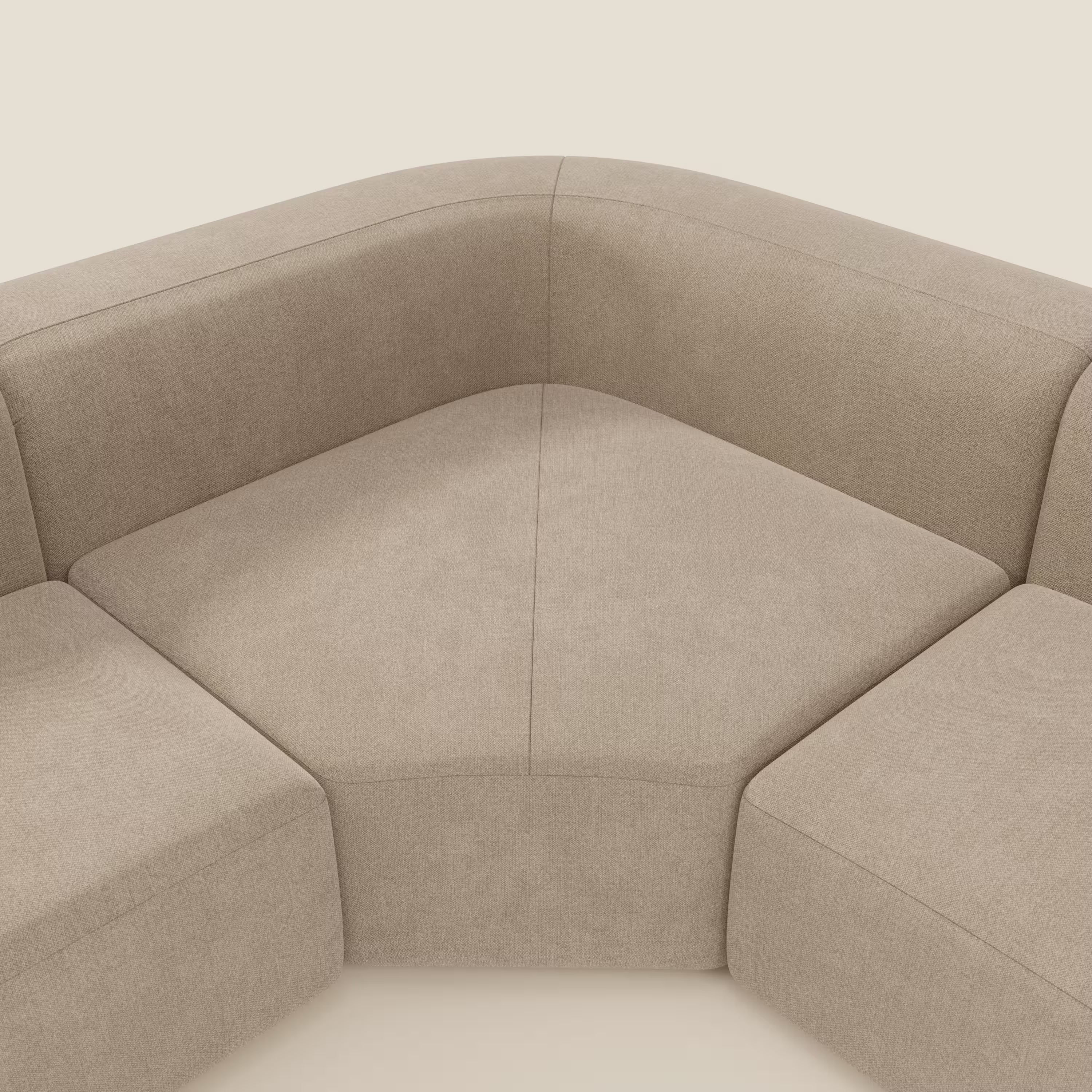 BonBon Canapè d'angle modulable - tissu détachable T23 beige