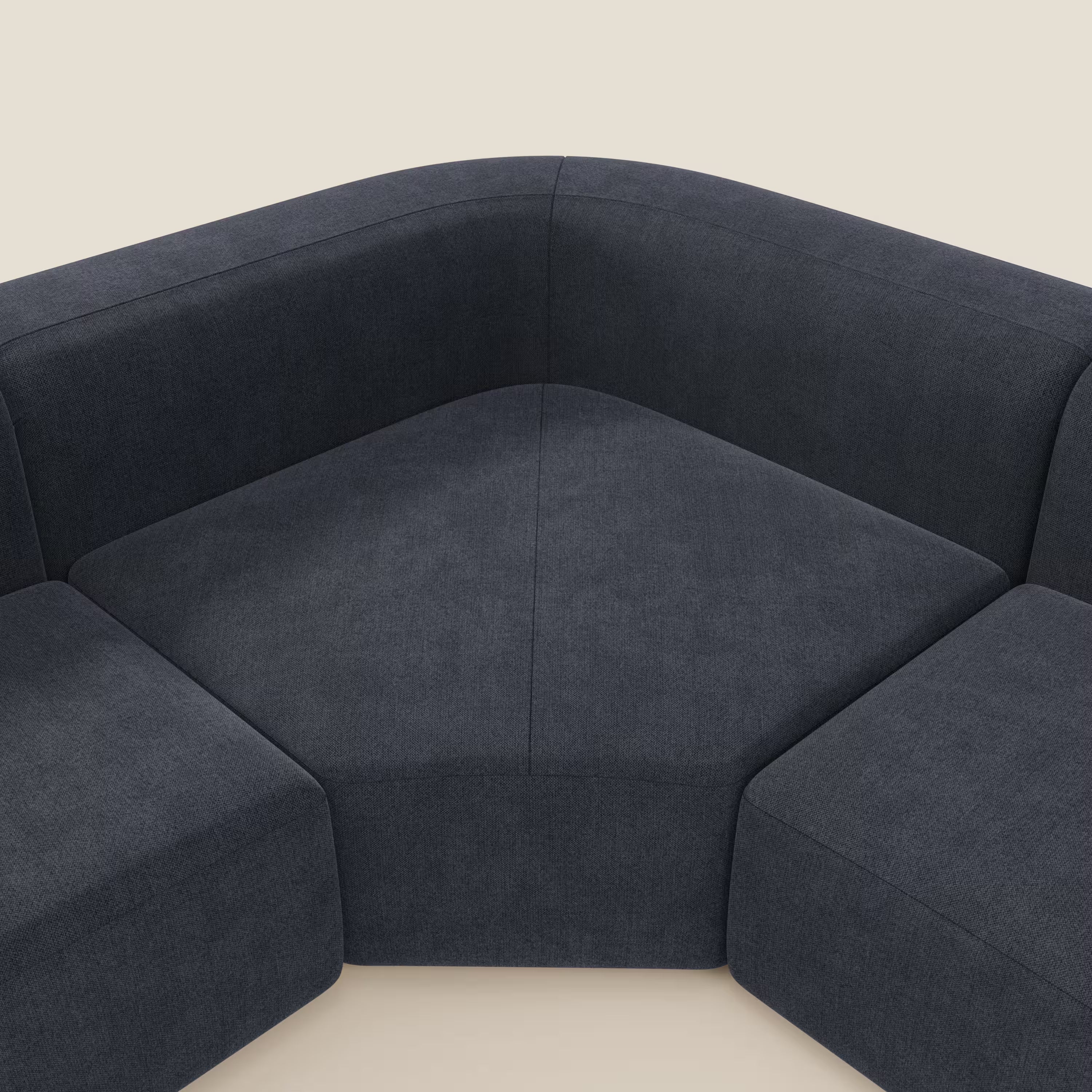 BonBon Canapè d'angle modulable - tissu détachable T23 bleu ardoise