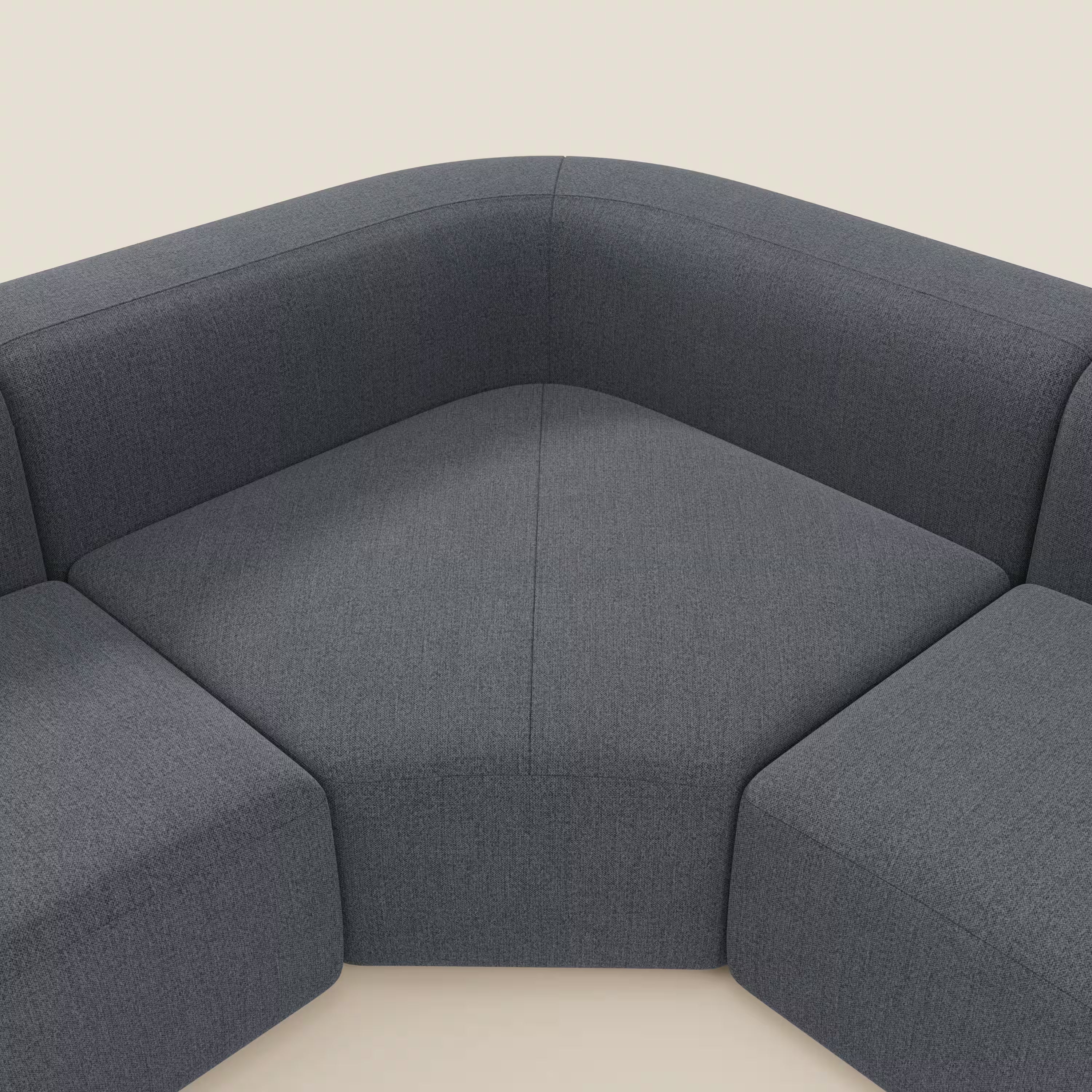BonBon Canapè d'angle modulable - tissu détachable T23 bleu graphite