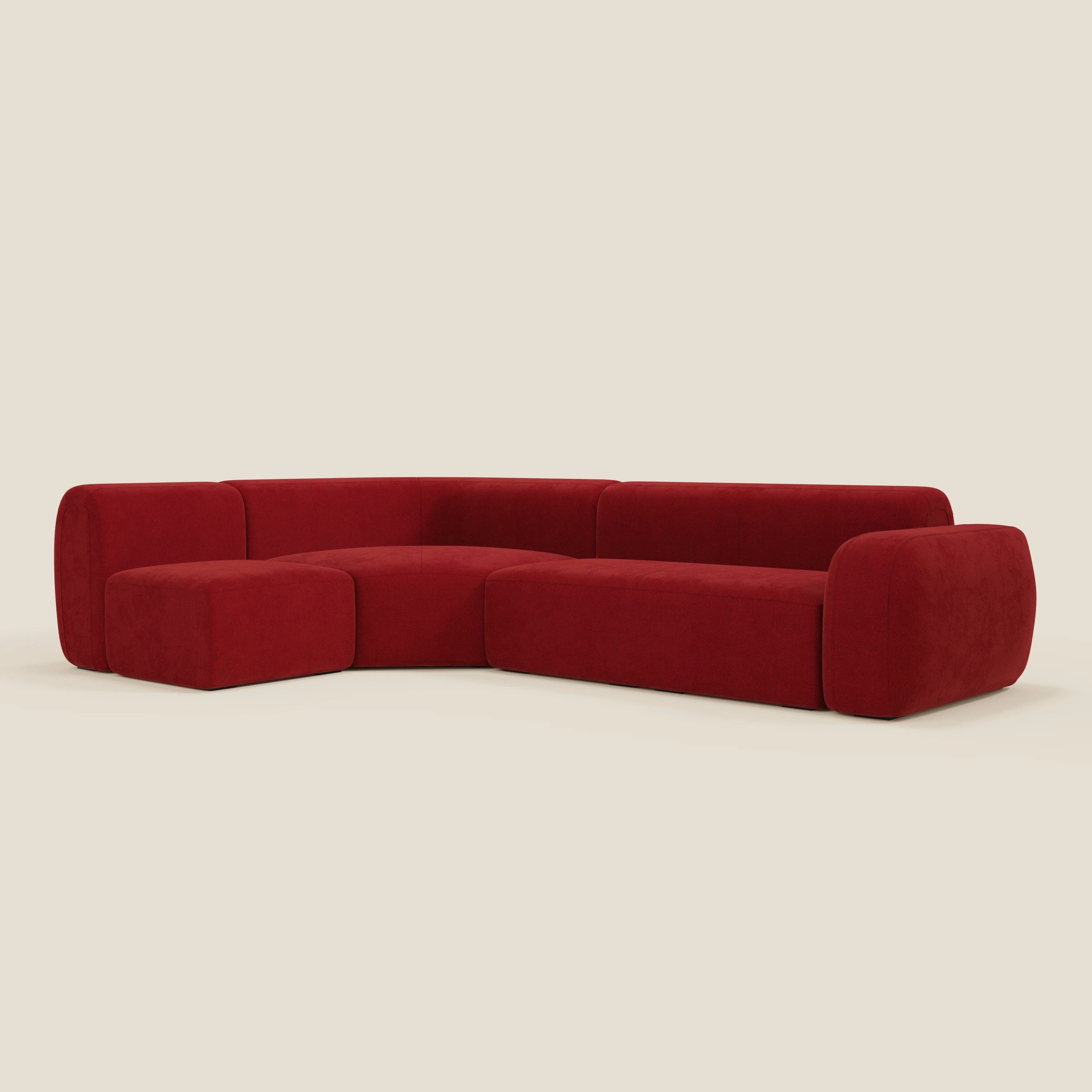 BonBon Canapè d'angle modulable - tissu détachable T23 bordeaux