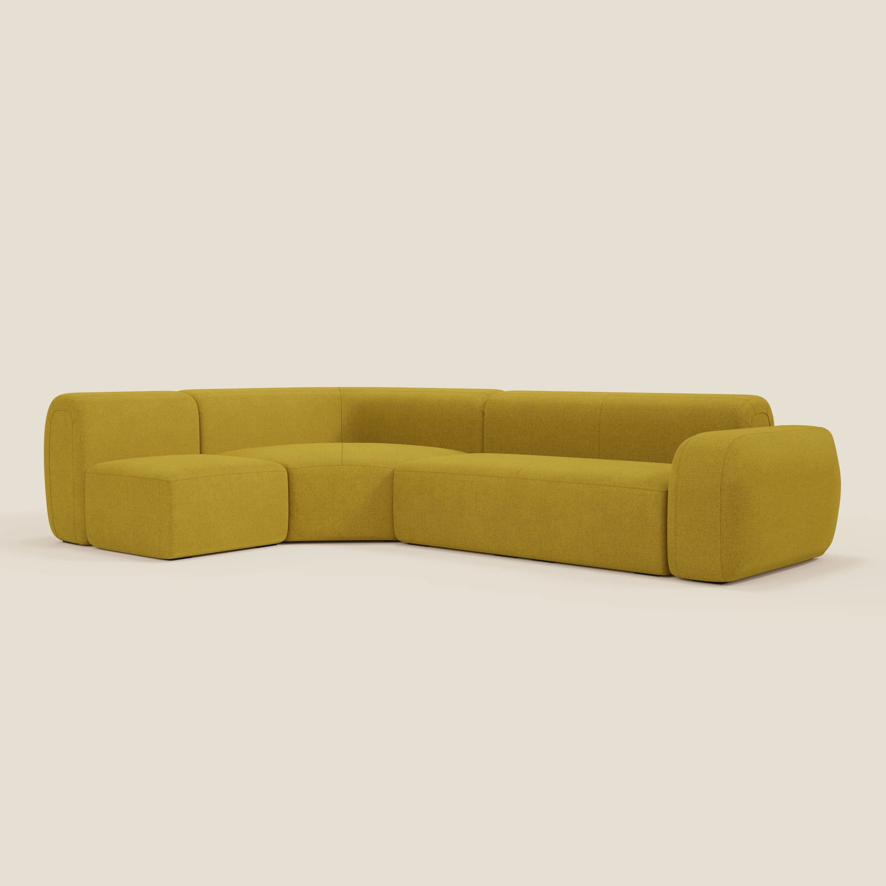 BonBon Canapè d'angle modulable - tissu détachable T23 jaune soleil