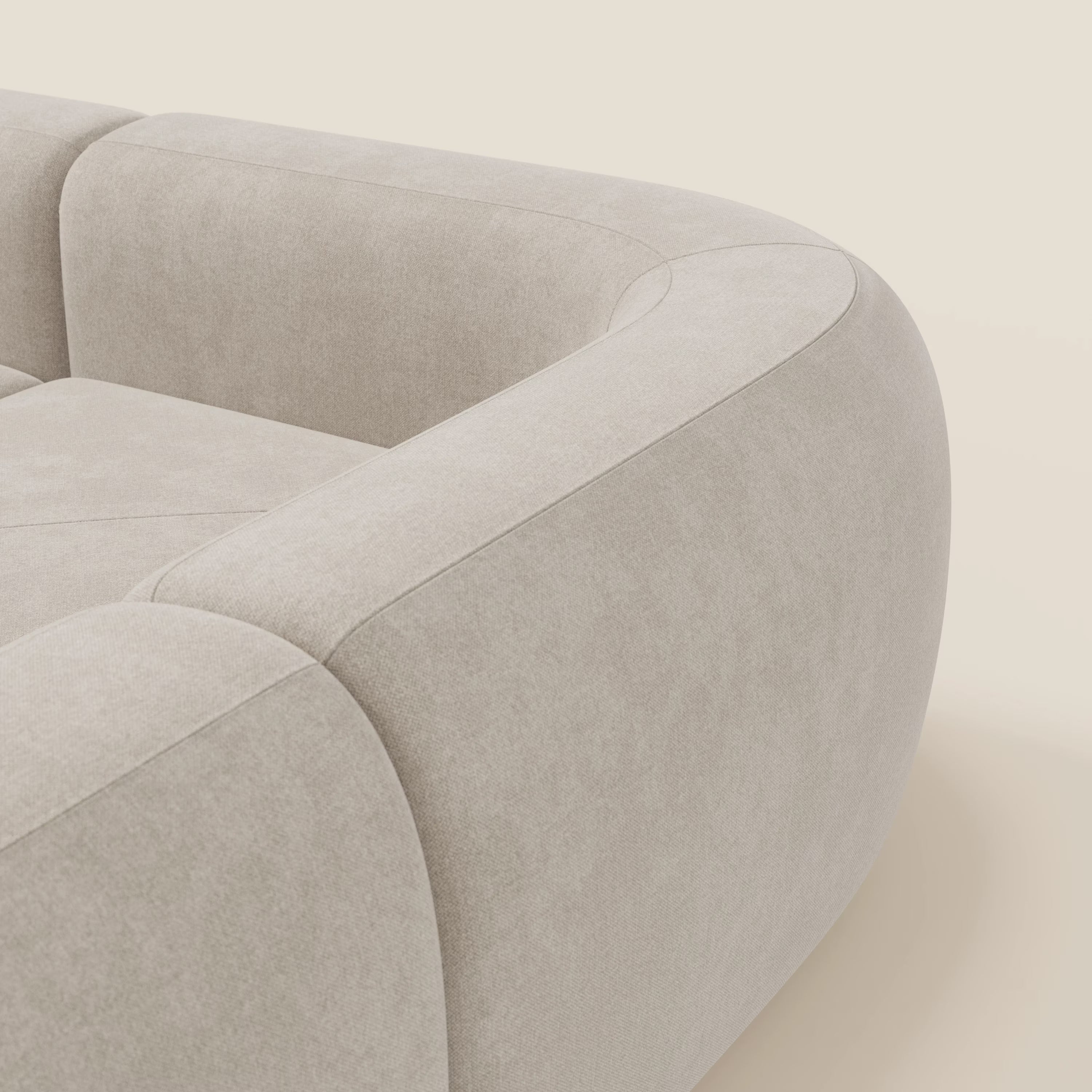 BonBon Canapè d'angle modulable - tissu détachable T23 crème