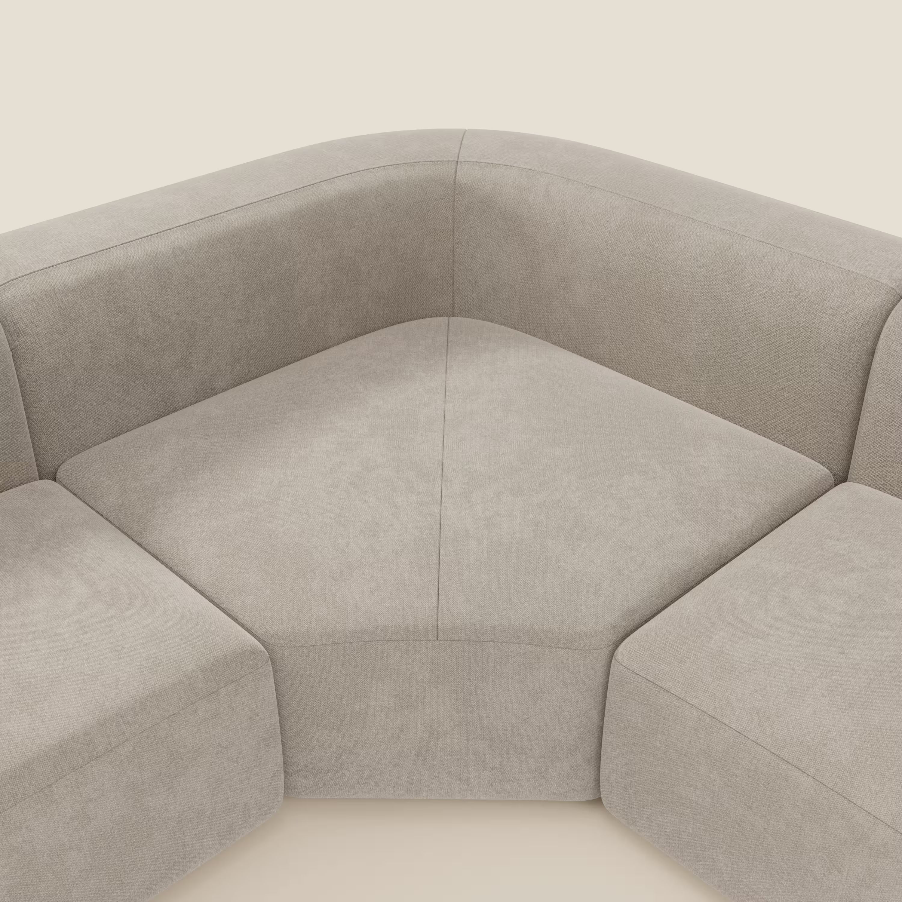 BonBon Canapè d'angle modulable - tissu détachable T23 crème