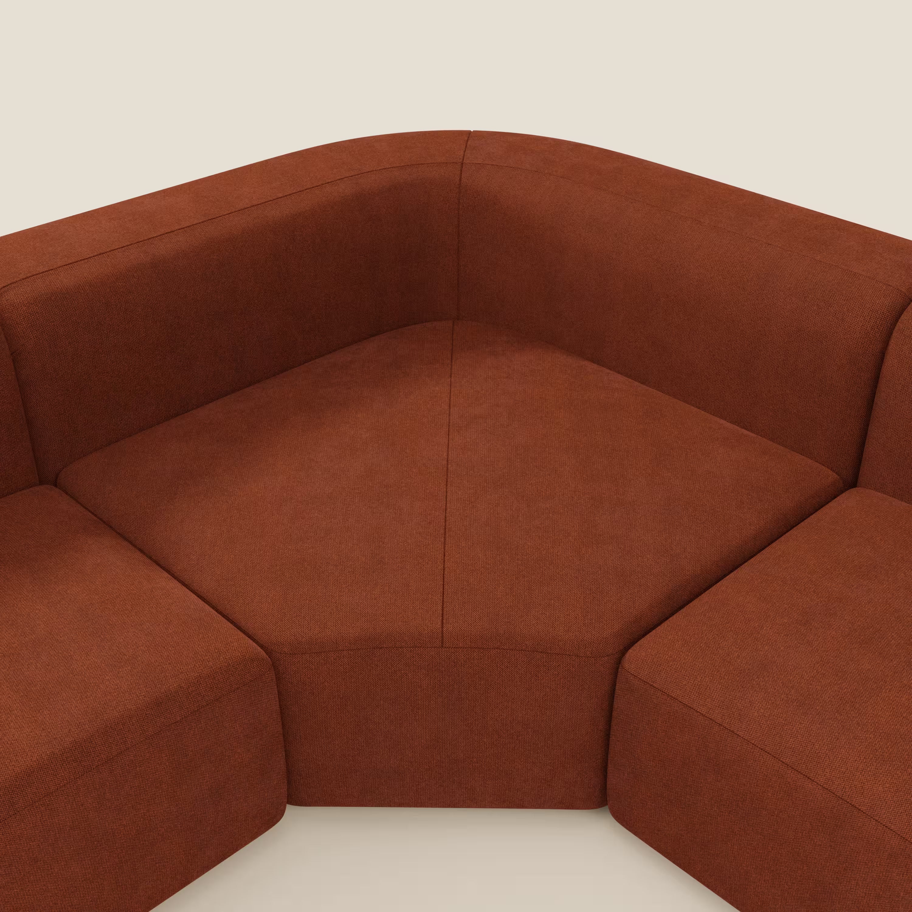 BonBon Canapè d'angle modulable - tissu détachable T23 orange rouille