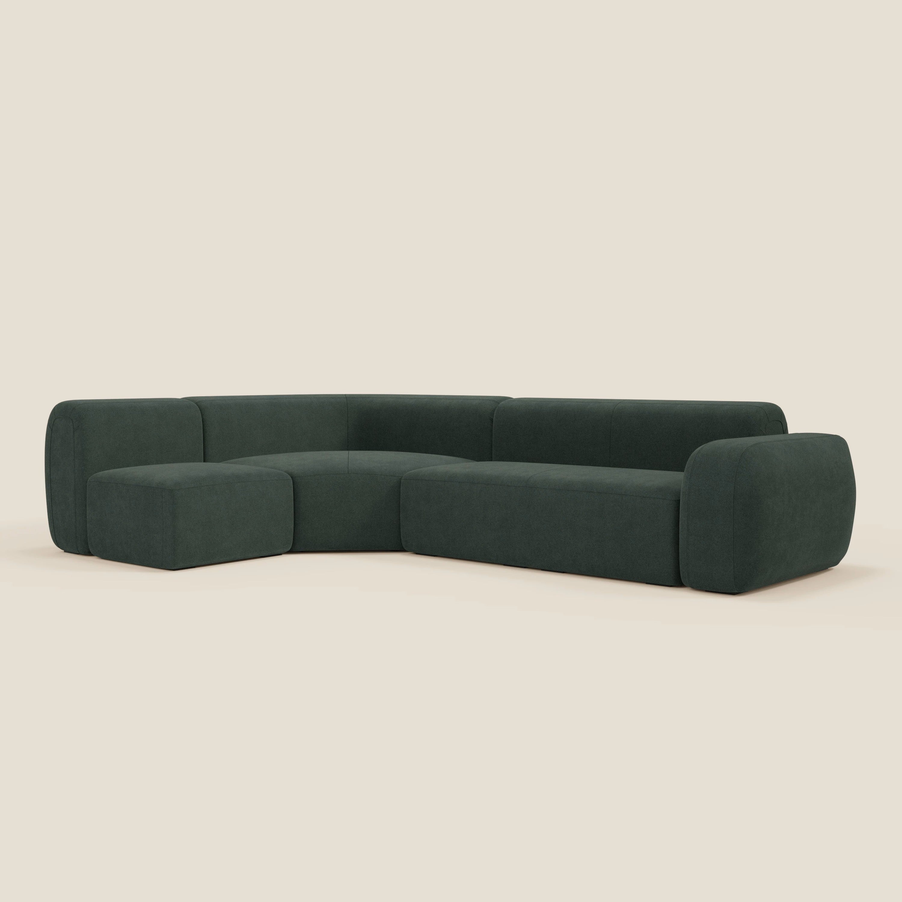 BonBon Canapè d'angle modulable - tissu détachable T23 vert