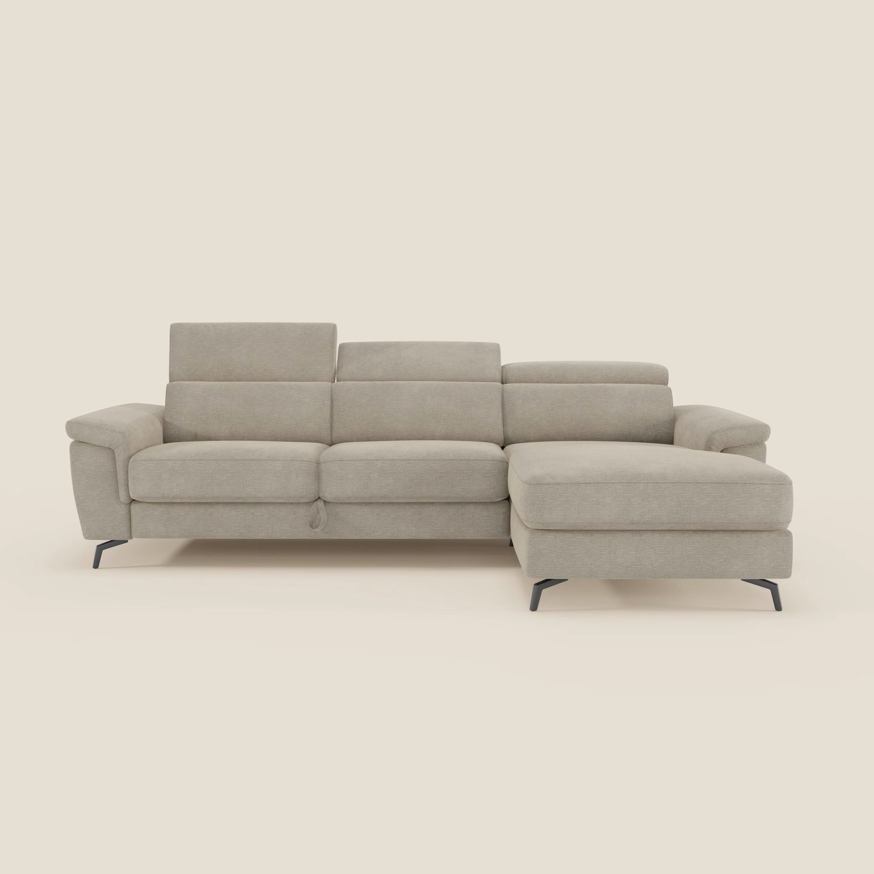 Estro Canapé extractible et chaise longue - têtières inclinables en tissu imperméable T14 beige