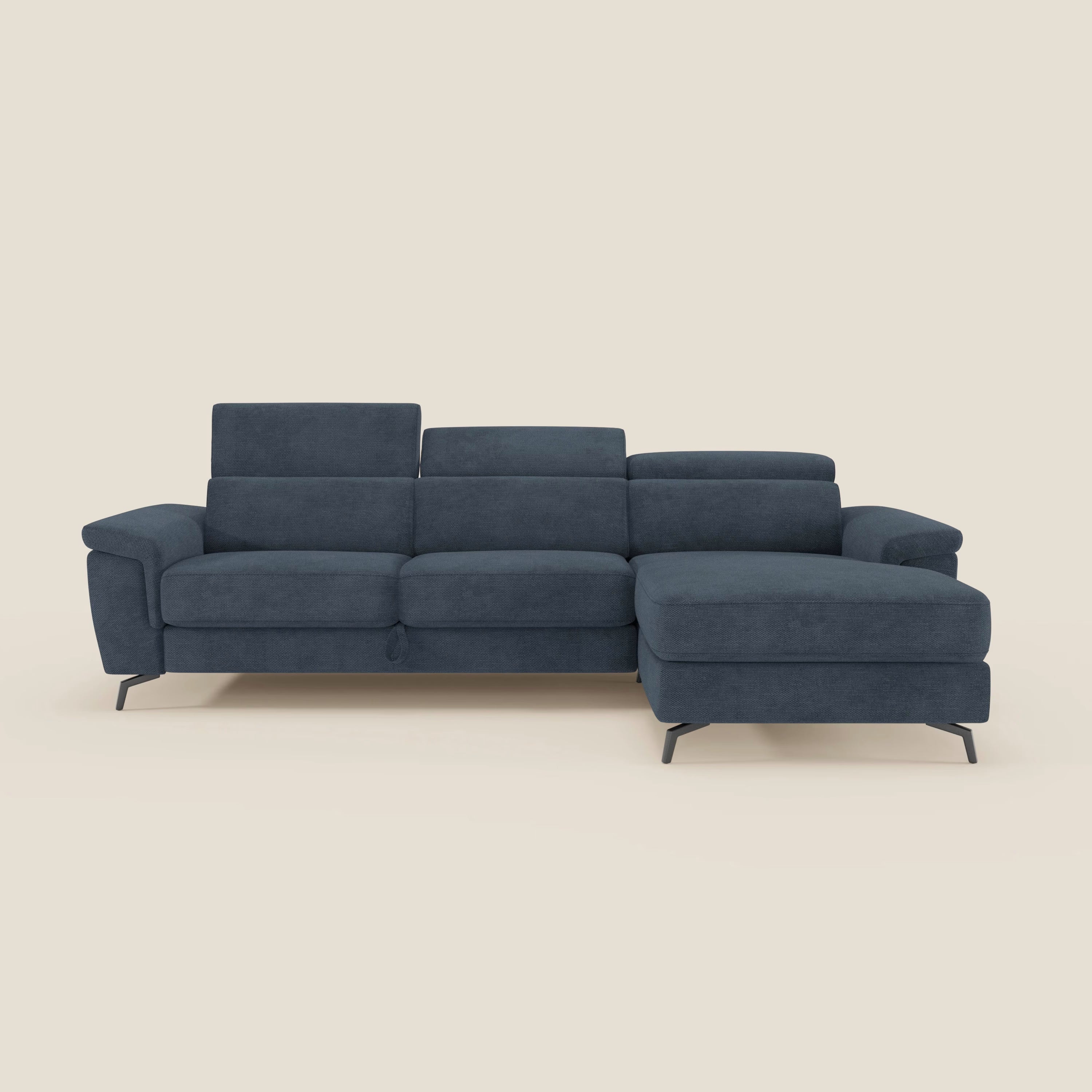 Estro Canapé extractible et chaise longue - têtières inclinables en tissu imperméable T14 bleu
