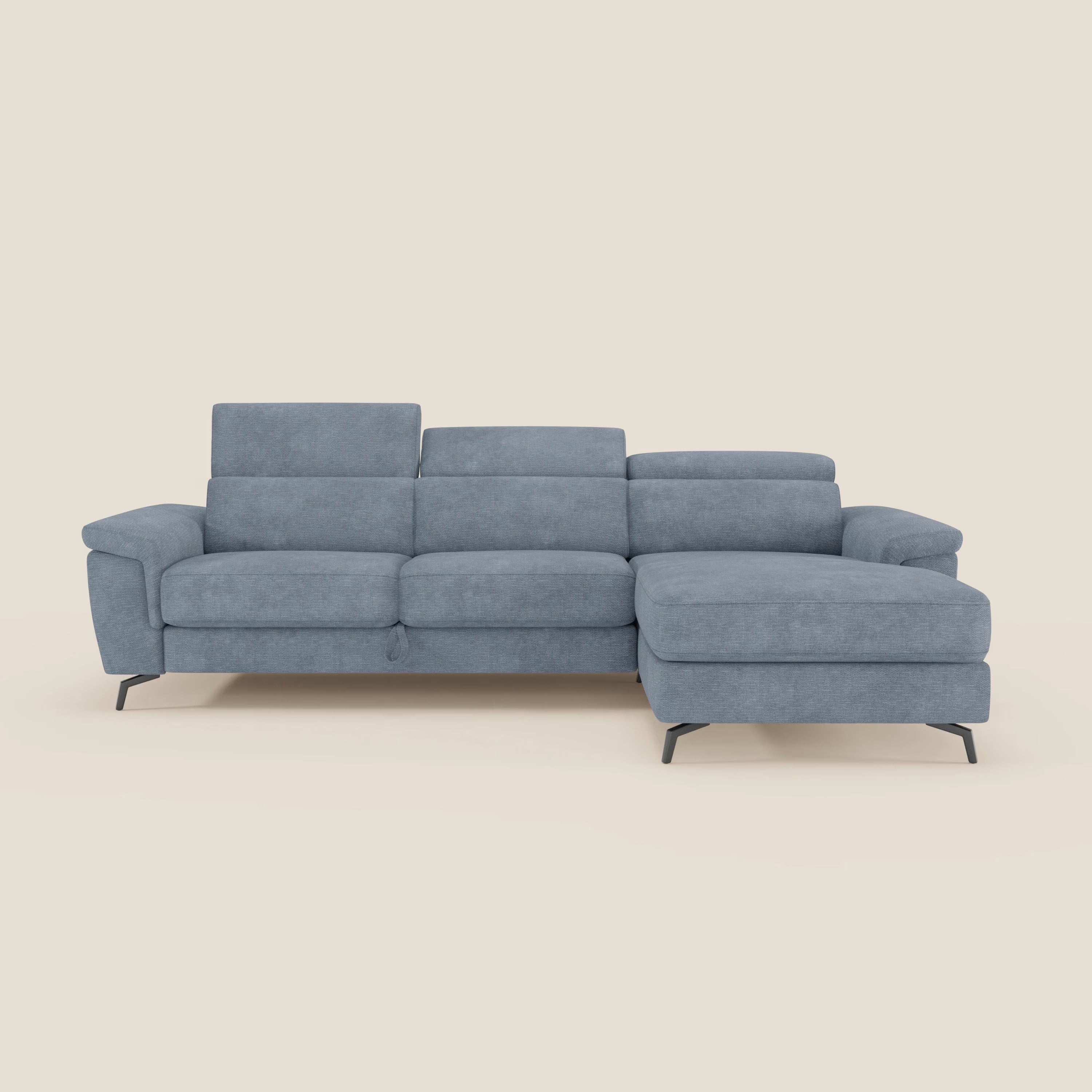 Estro Canapé extractible et chaise longue - têtières inclinables en tissu imperméable T14 bleu pastel