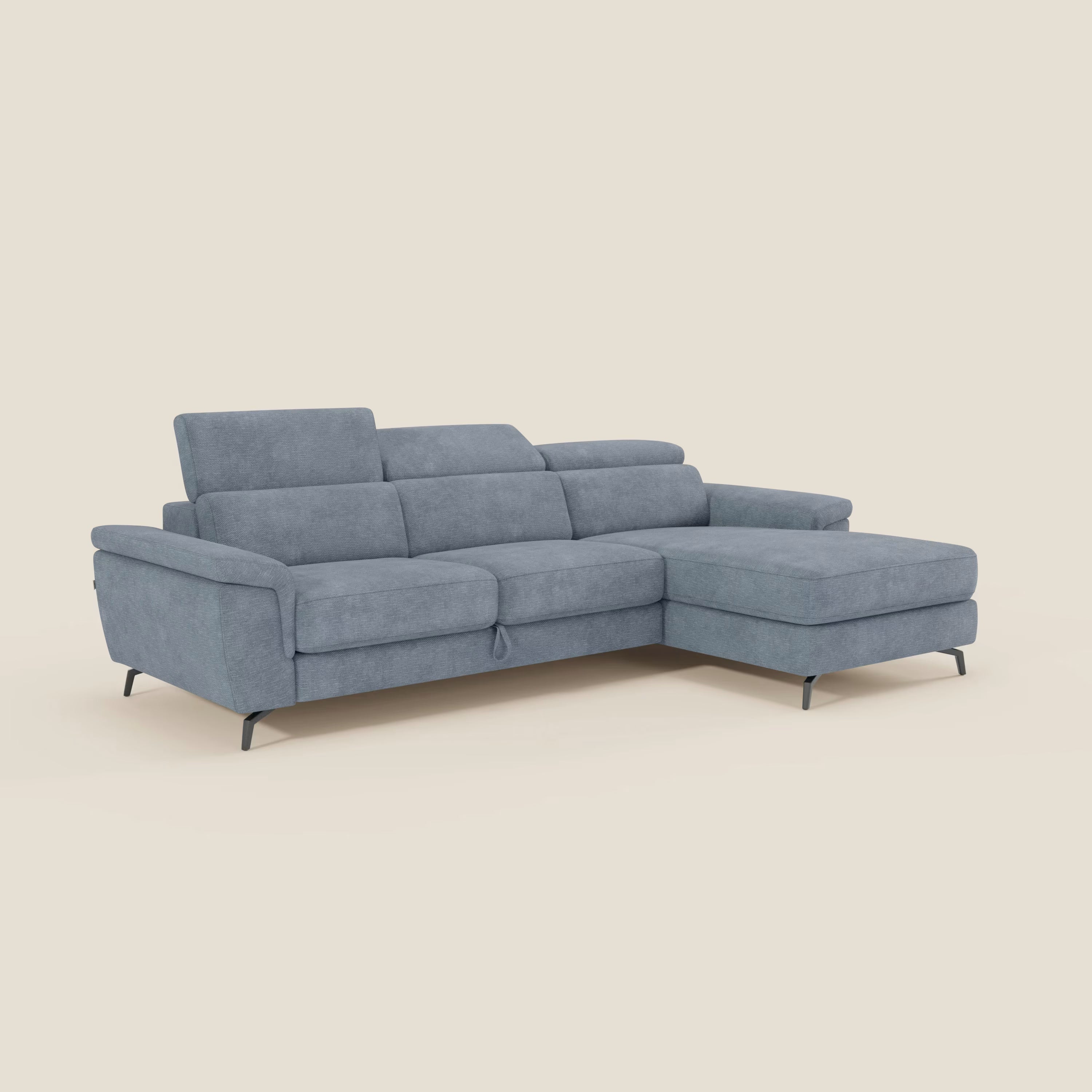 Estro Canapé extractible et chaise longue - têtières inclinables en tissu imperméable T14 bleu pastel