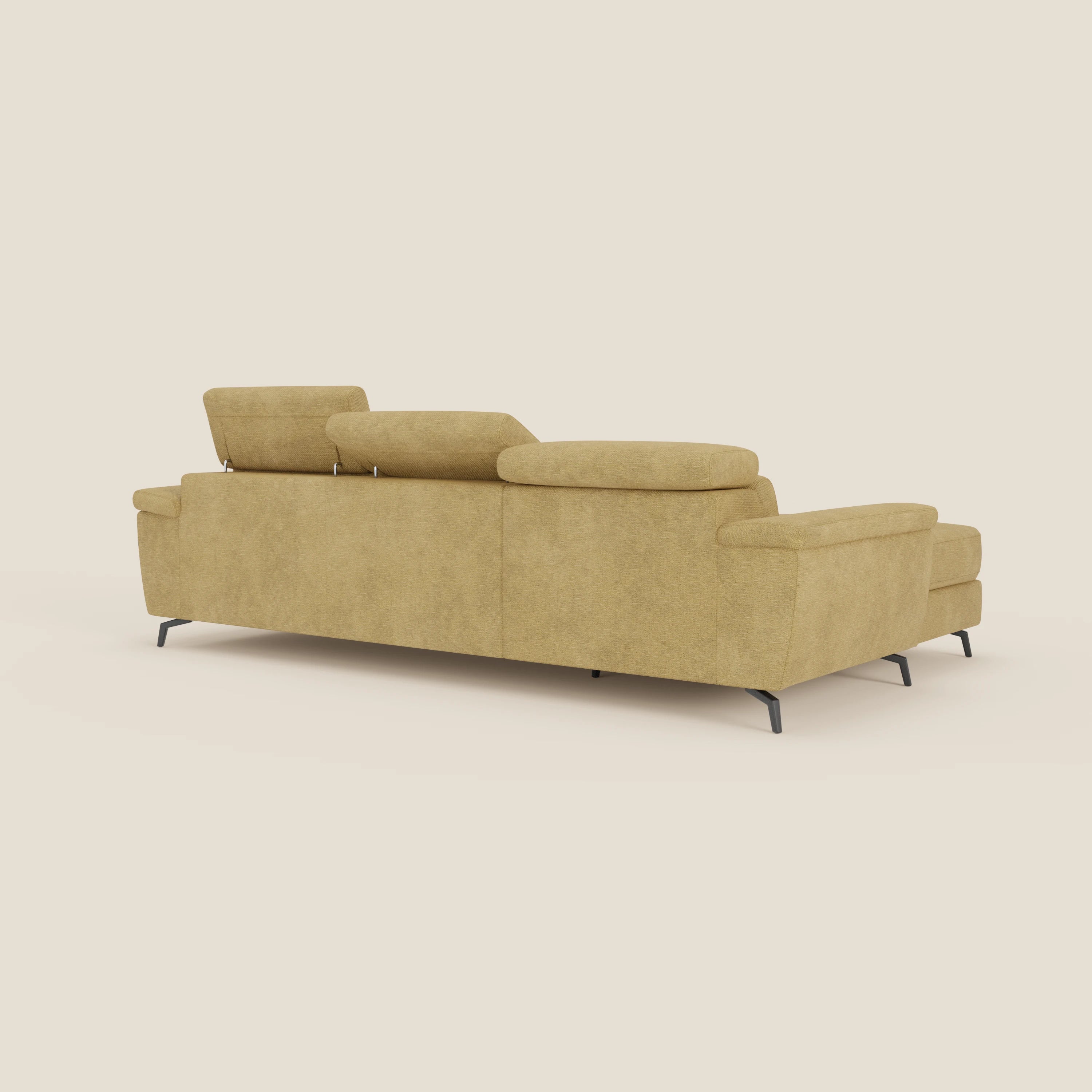 Estro Canapé extractible et chaise longue - têtières inclinables en tissu imperméable T14 jaune