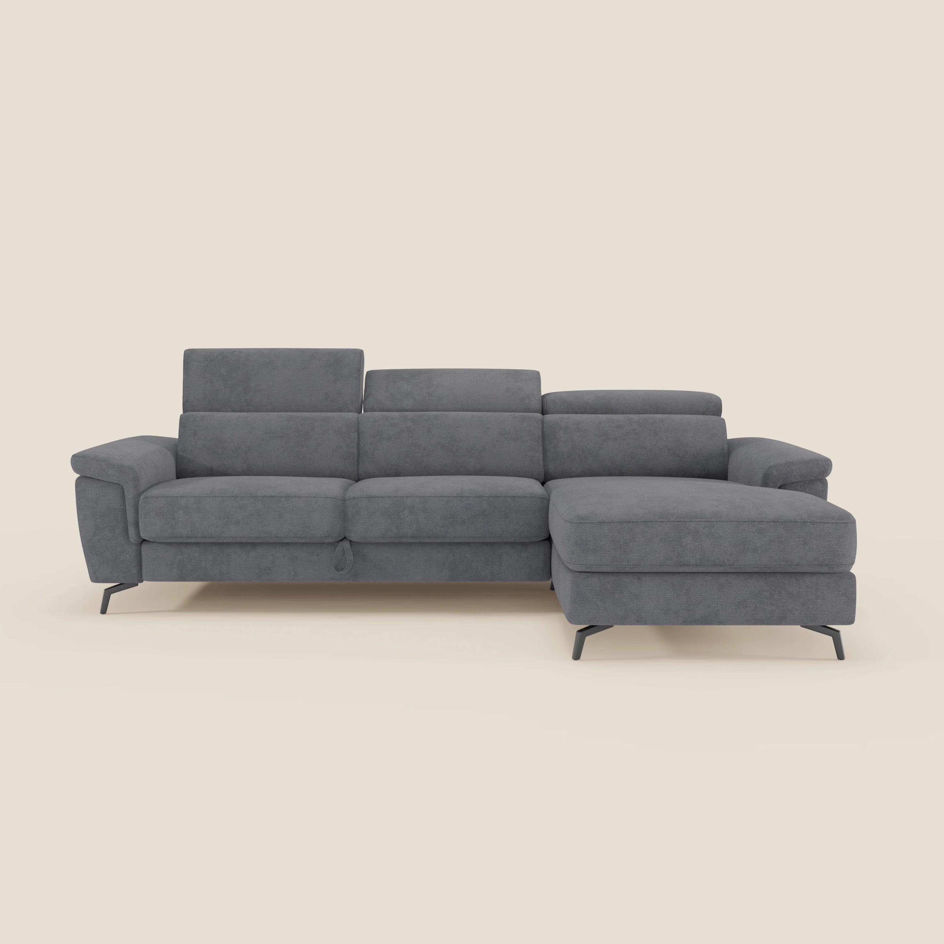 Estro Canapé extractible et chaise longue - têtières inclinables en tissu imperméable T14 gris