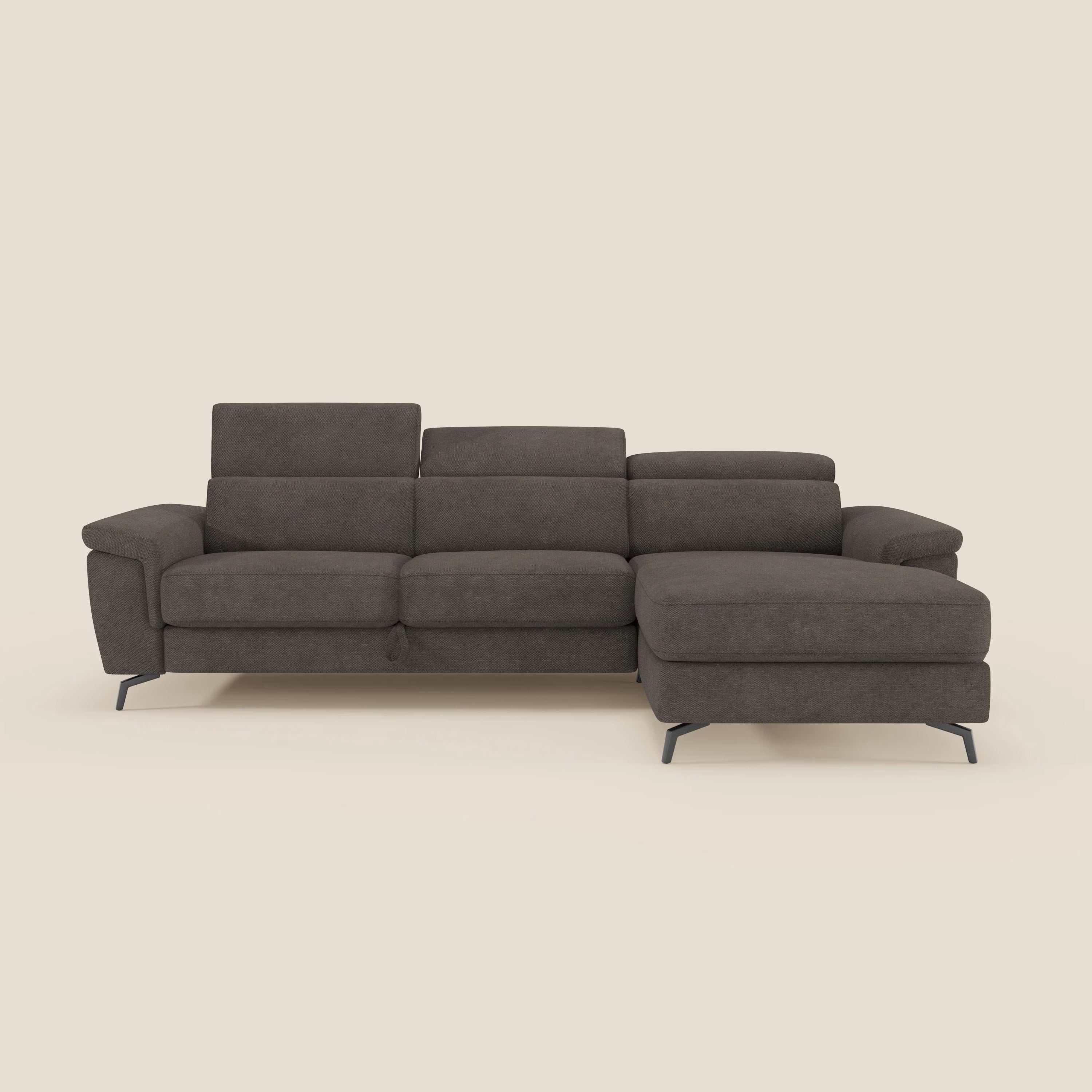 Estro Canapé extractible et chaise longue - têtières inclinables en tissu imperméable T14 marron