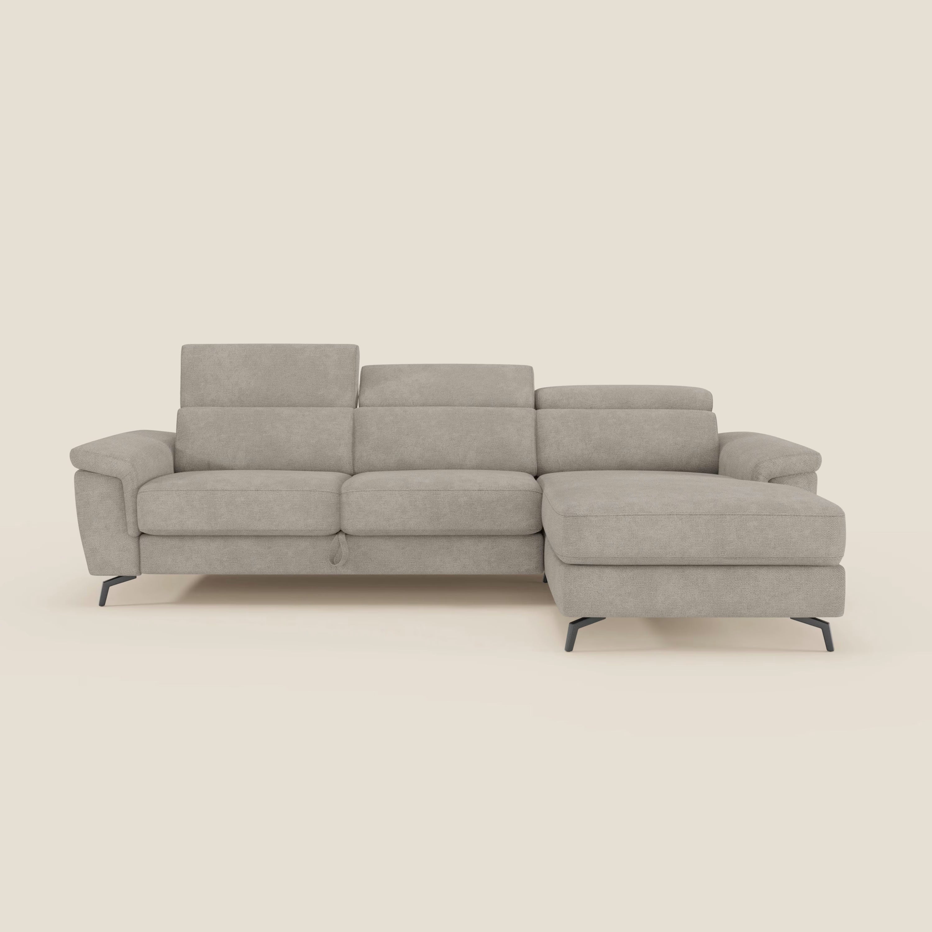 Estro Canapé extractible et chaise longue - têtières inclinables en tissu imperméable T14 taupe