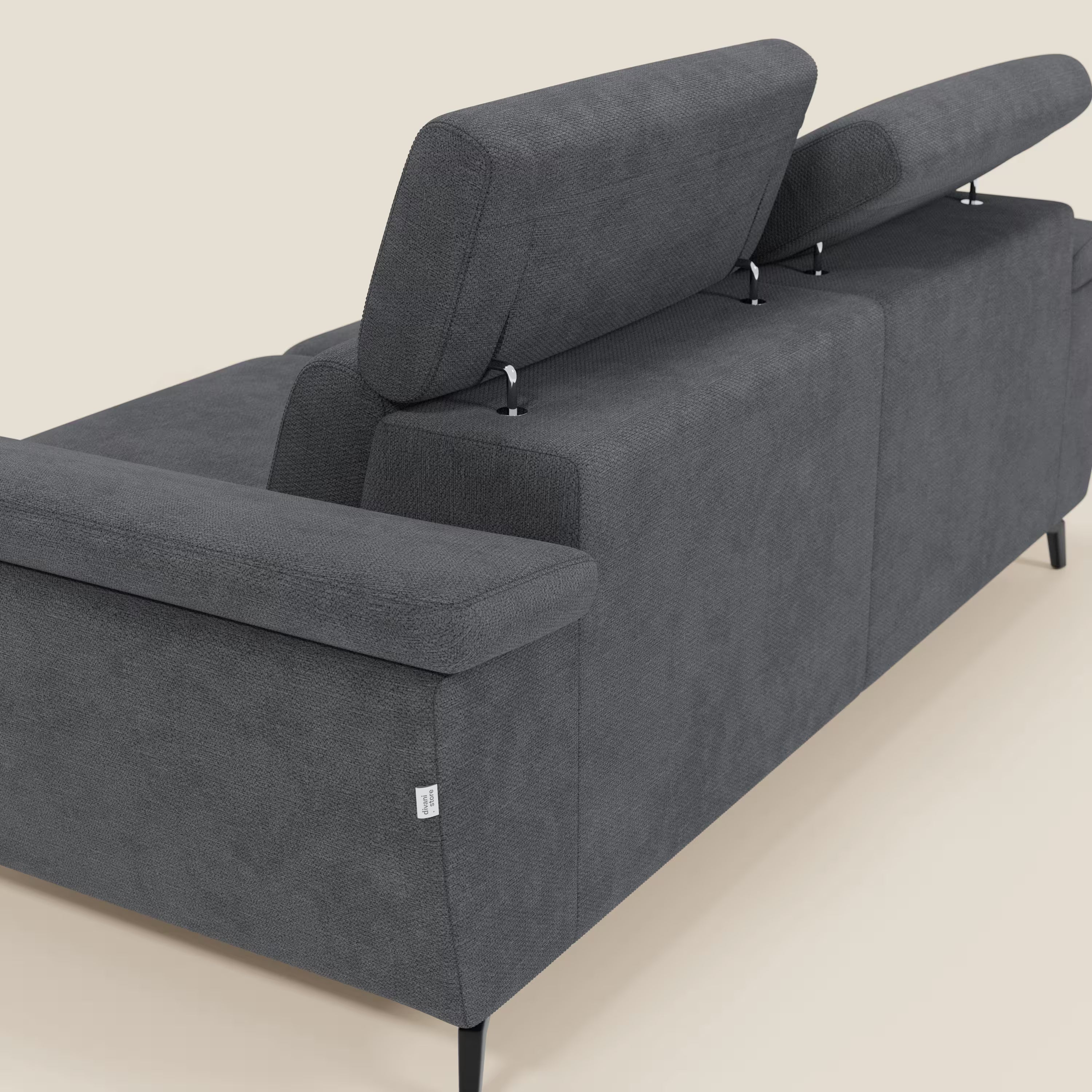 Estro Canapé 3 places avec pouf extractible - têtières inclinables en tissu imperméable T14
