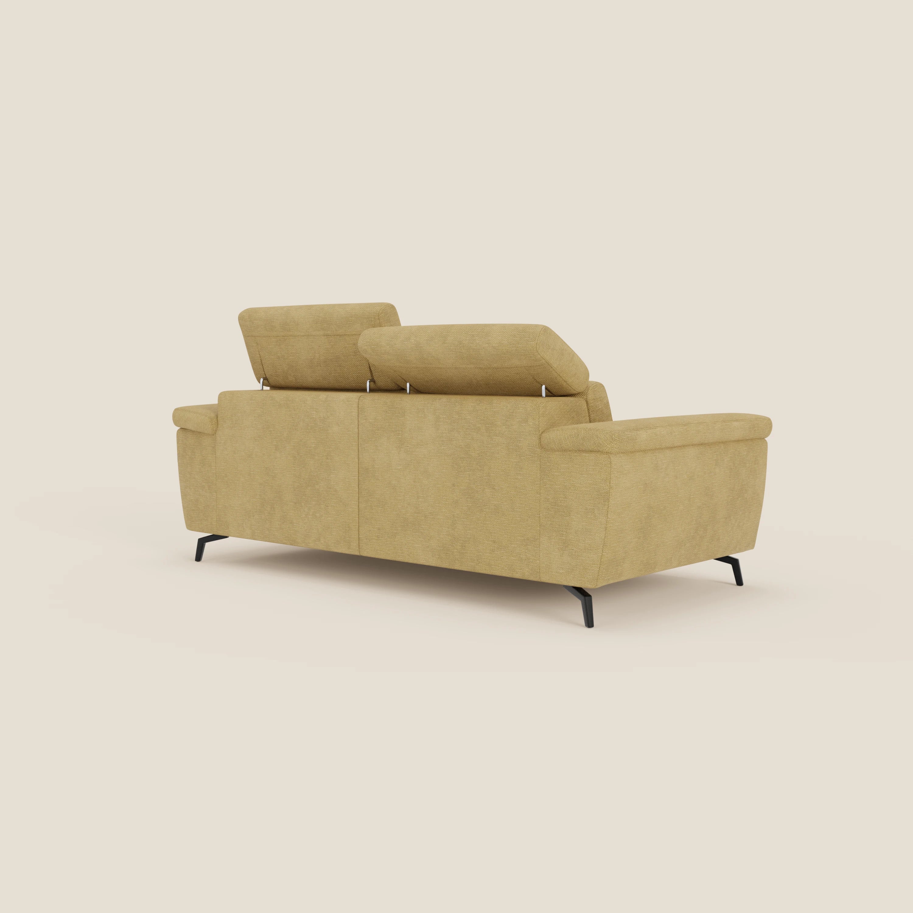 Estro Canapé 3 places avec pouf extractible - têtières inclinables en tissu imperméable T14