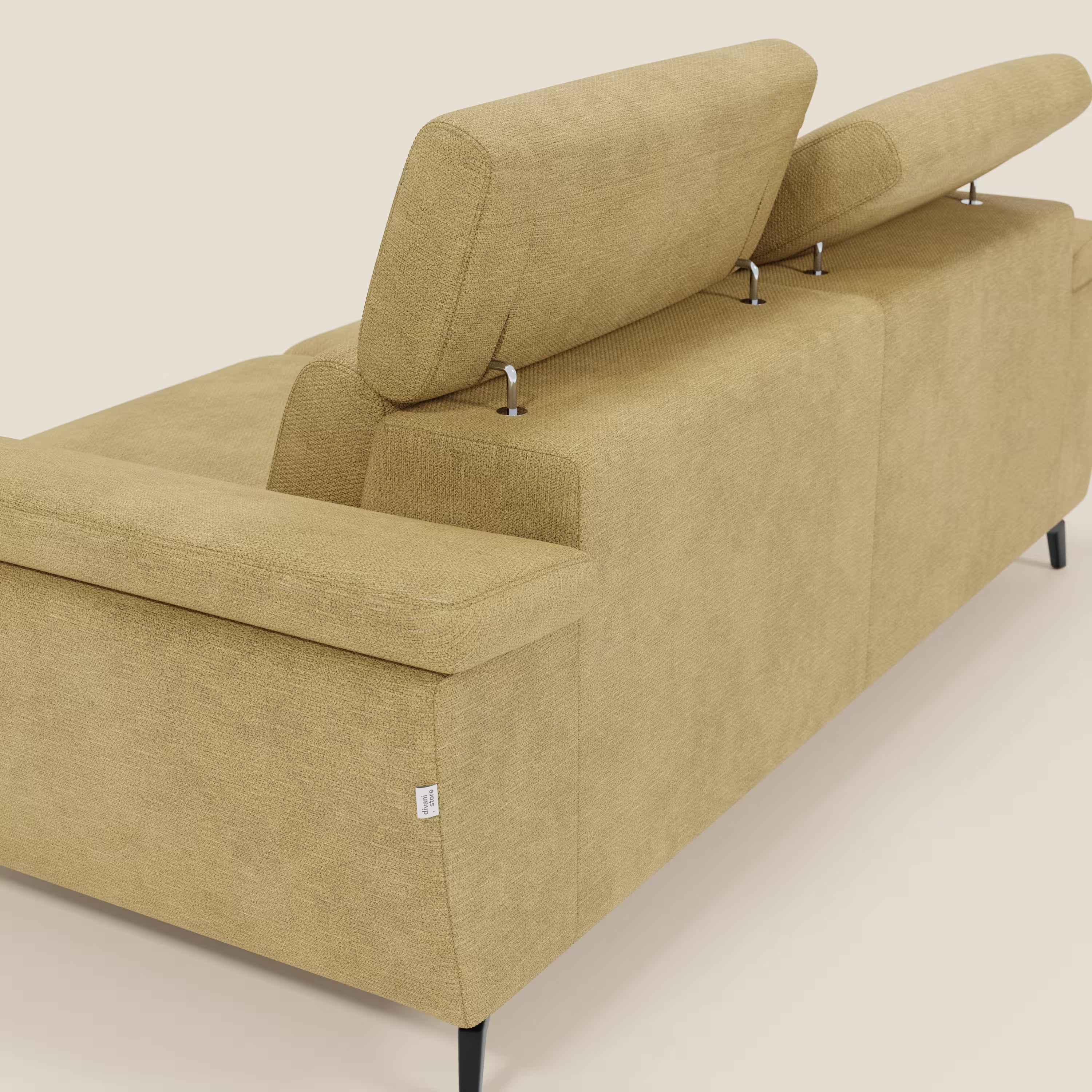Estro Canapé 3 places avec pouf extractible - têtières inclinables en tissu imperméable T14