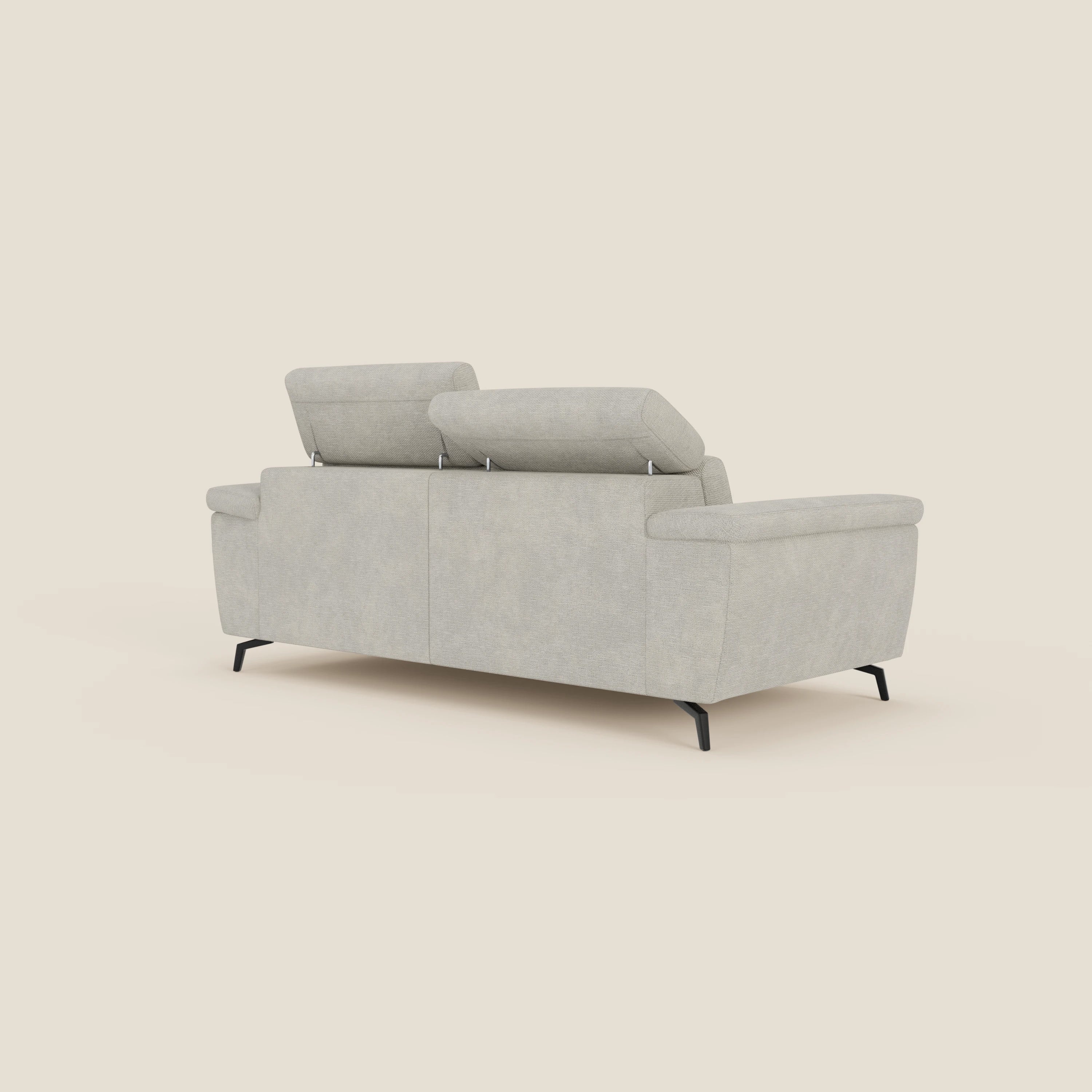 Estro Canapé 3 places avec pouf extractible - têtières inclinables en tissu imperméable T14