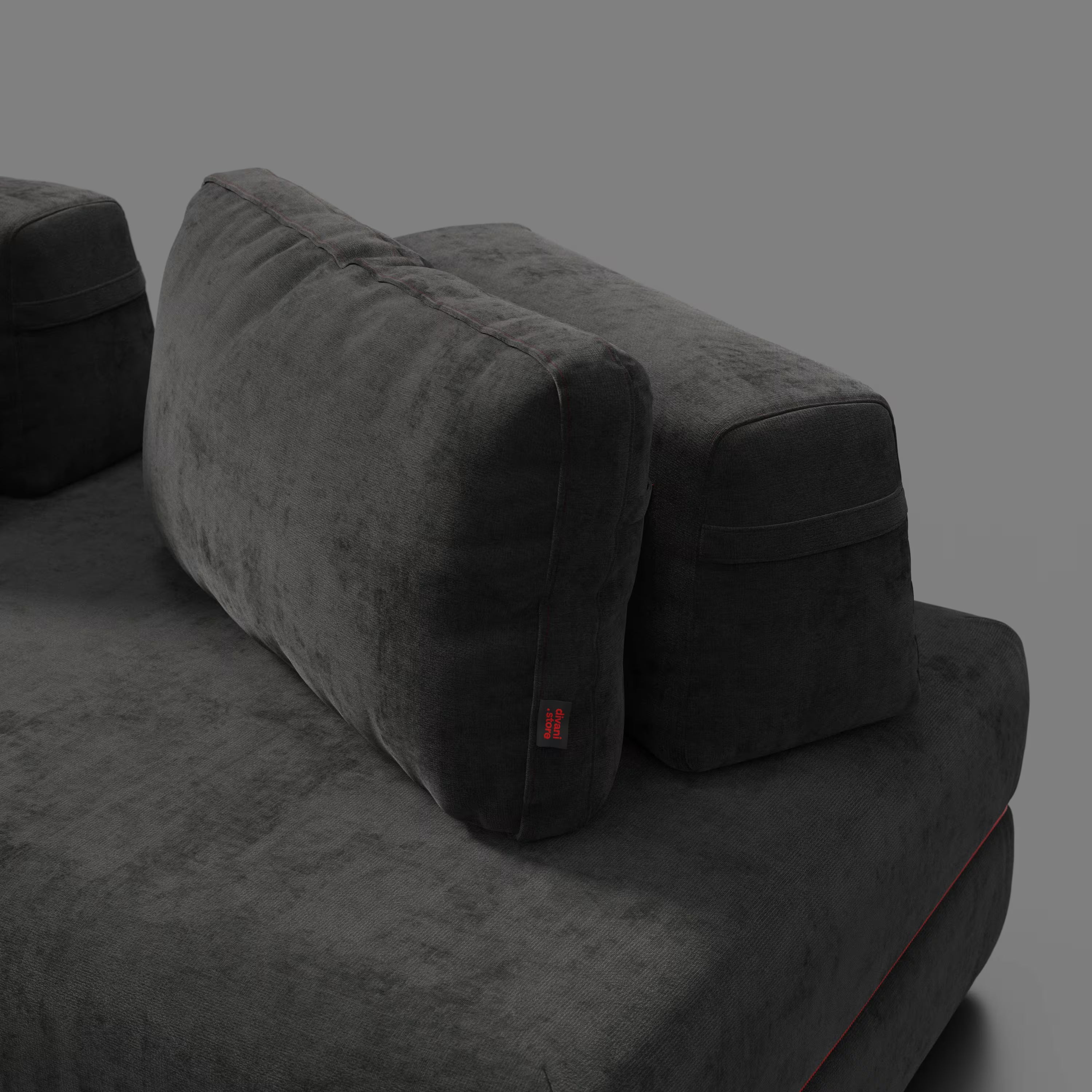 Rift Canapé-lit double Édition STRANGER THINGS 2 places et 3 places avec dossiers amovibles - matelas de 22 cm d'épaisseur en mousse à mémoire de forme en tissu détachable Anthracite
