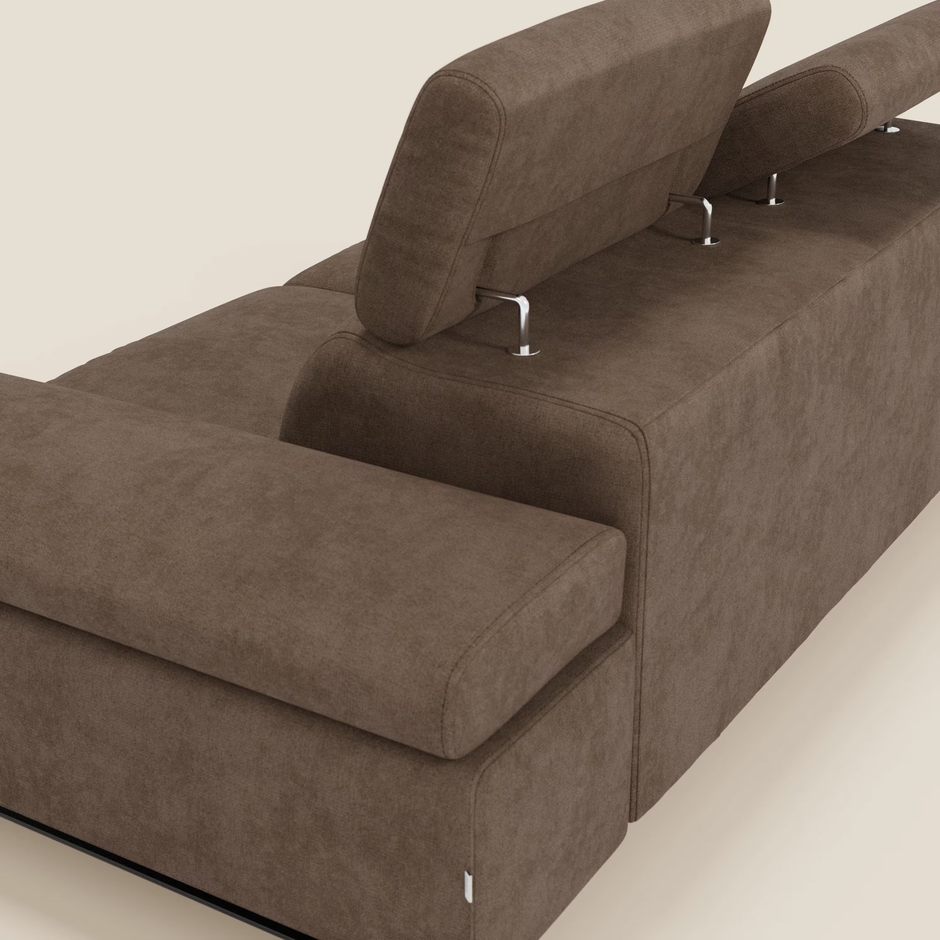 Zayana Canapé 3 places avec élément extractible - accoudoirs et têtières réglables en tissu imperméable T02