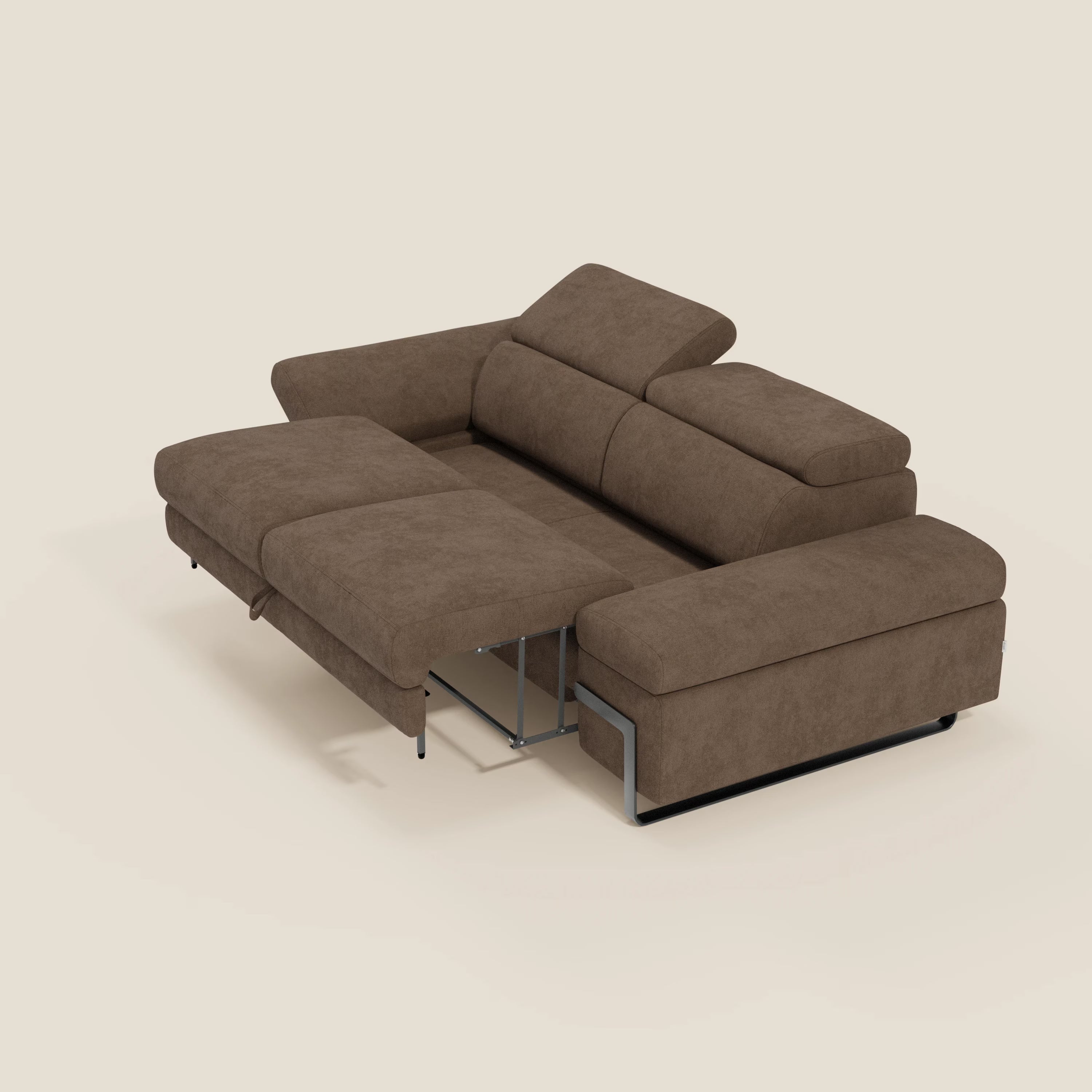 Zayana Canapé 3 places avec élément extractible - accoudoirs et têtières réglables en tissu imperméable T02