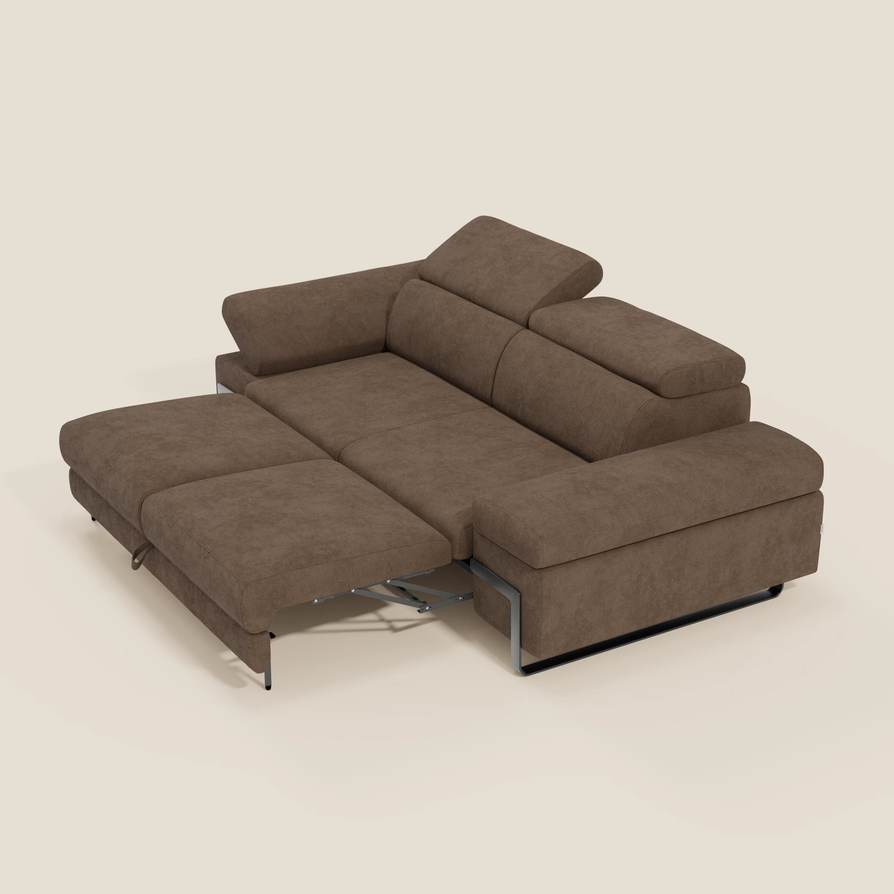 Zayana Canapé 3 places avec élément extractible - accoudoirs et têtières réglables en tissu imperméable T02