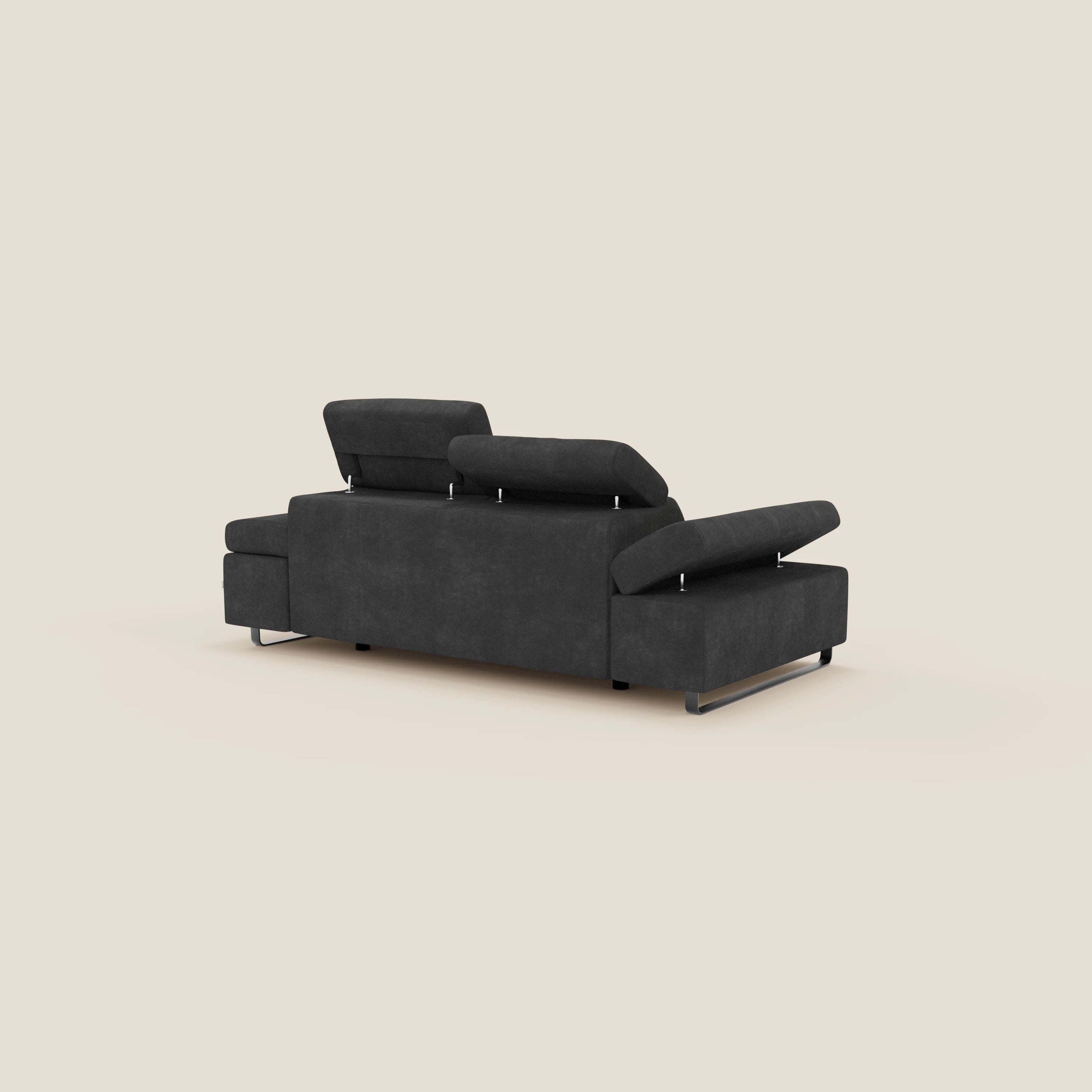 Zayana Canapé 3 places avec élément extractible - accoudoirs et têtières réglables en tissu imperméable T02