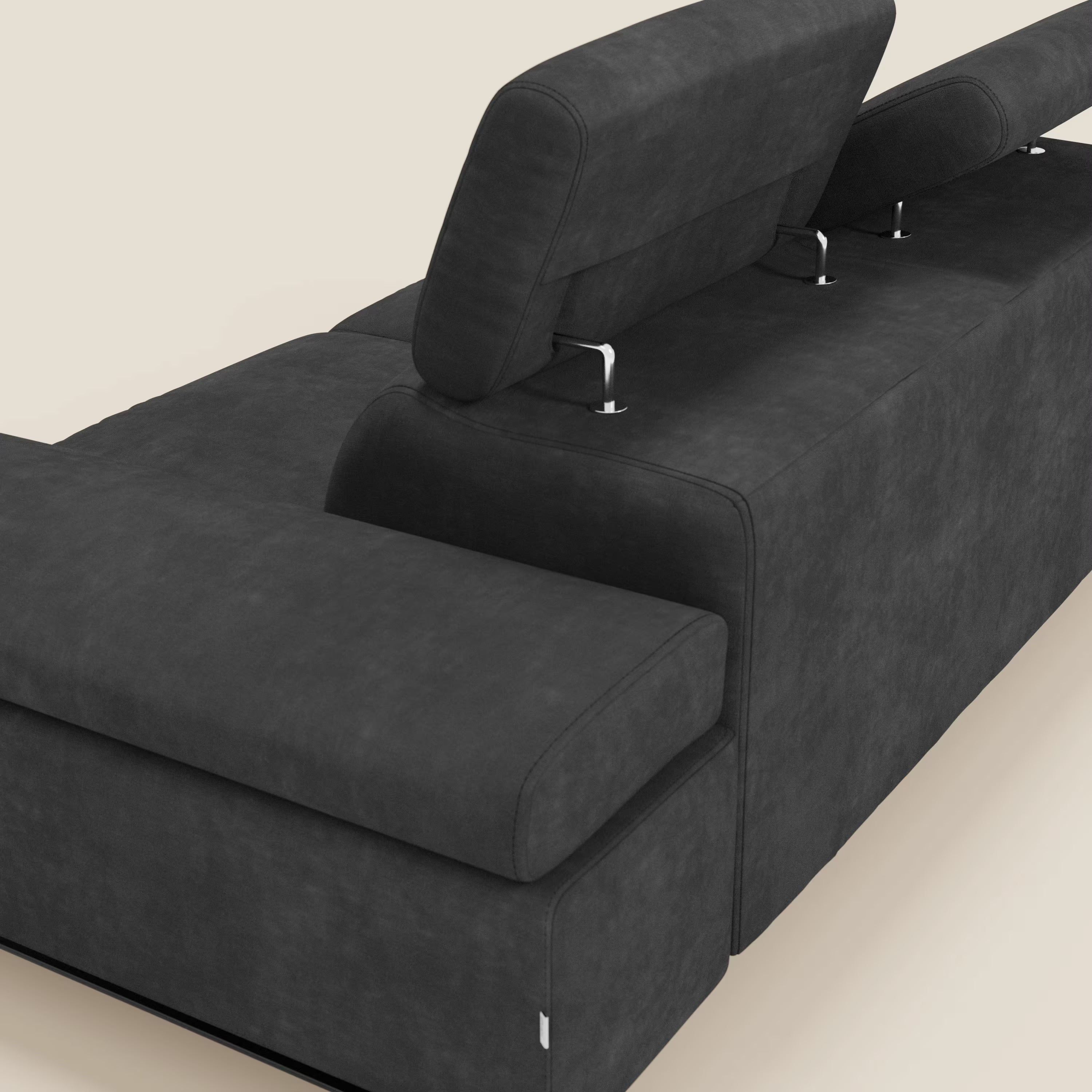 Zayana Canapé 3 places avec élément extractible - accoudoirs et têtières réglables en tissu imperméable T02