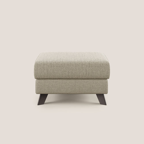 Moon Pouf contenitore e piedini alti in tessuto morbido impermeabile fiammato T03 beige - divani.store