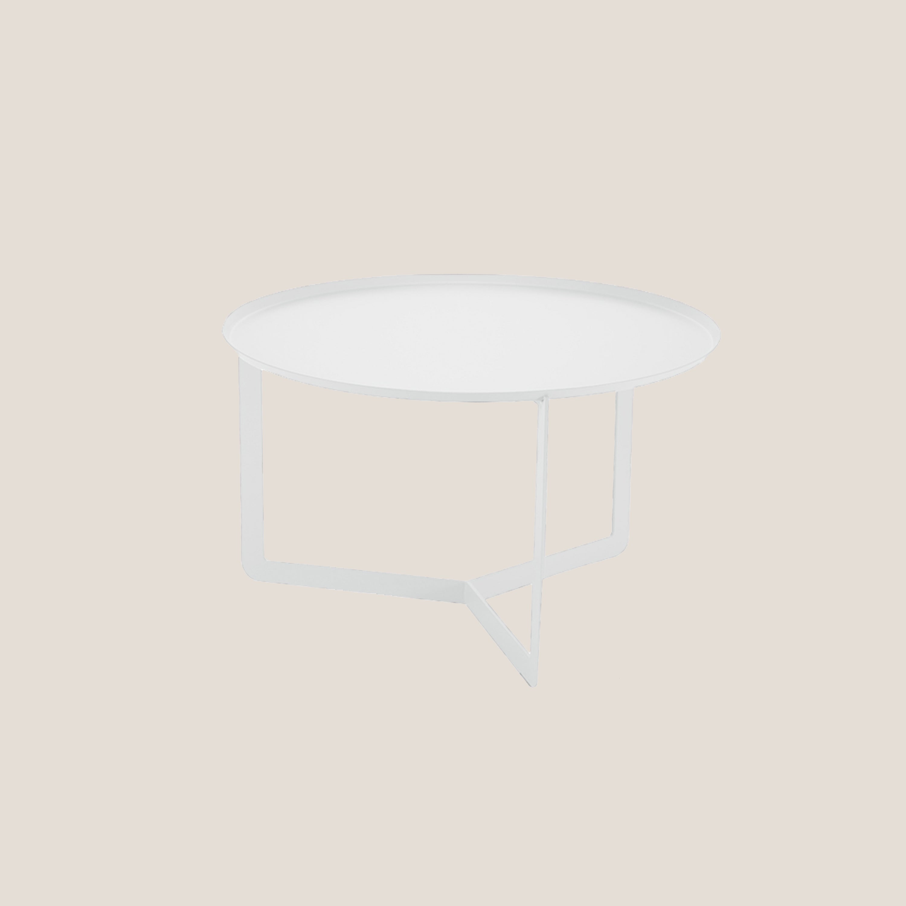 Round tavolino rotondo da salotto in metallo h36 cm bianco - divani.store