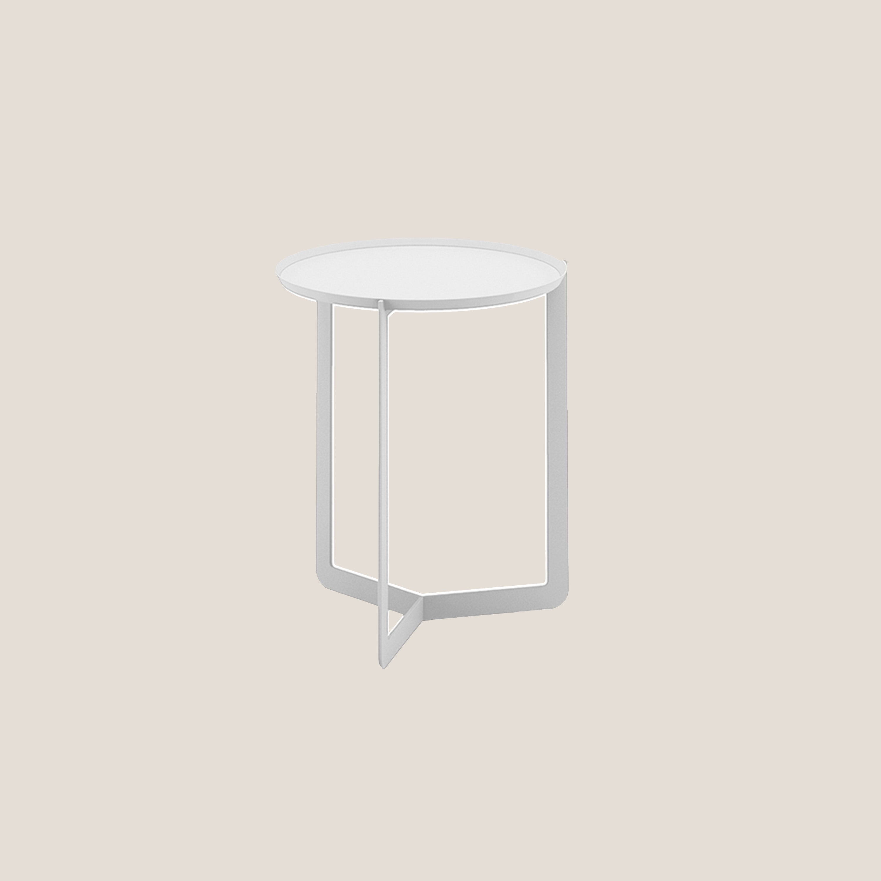 Round tavolino rotondo da salotto in metallo h46 cm bianco - divani.store