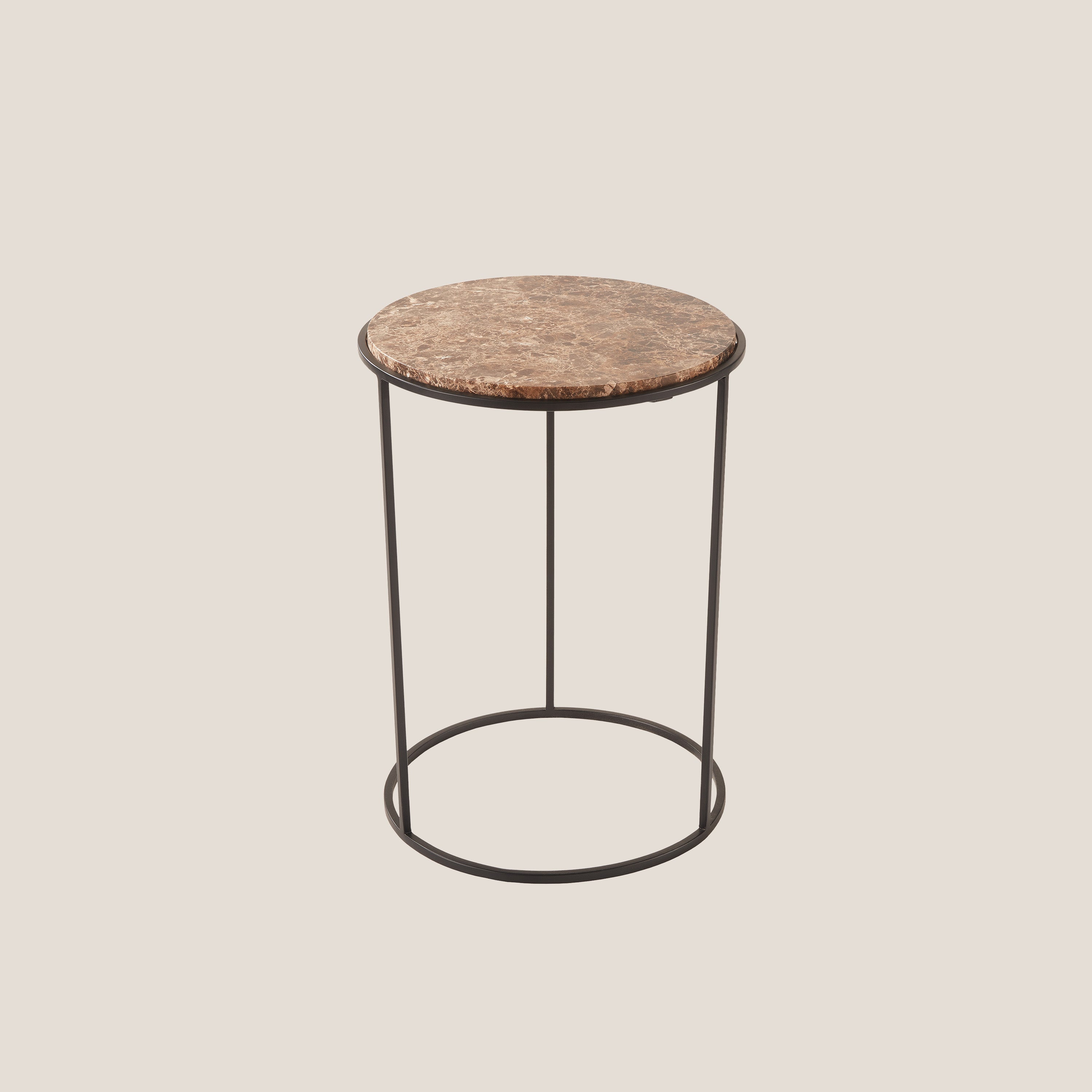Costance tavolino rotondo con piano in marmo emperador - divani.store
